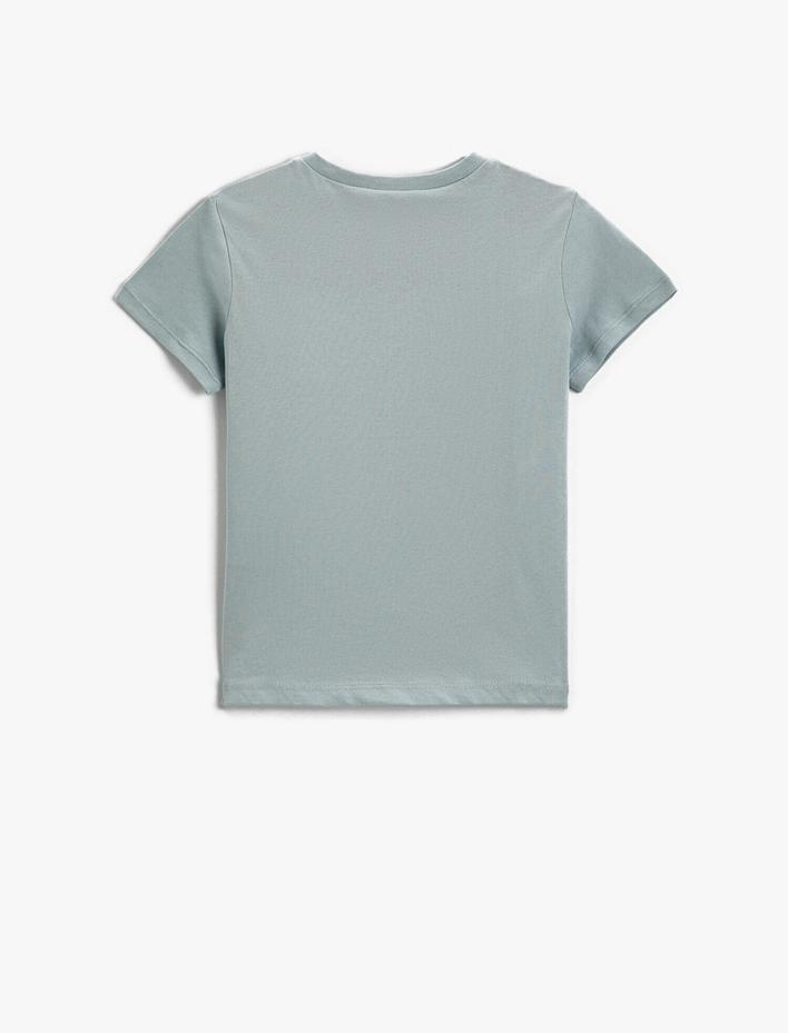 Erkek Çocuk Hayvan Baskılı Kısa Kollu Tişört Pamuklu