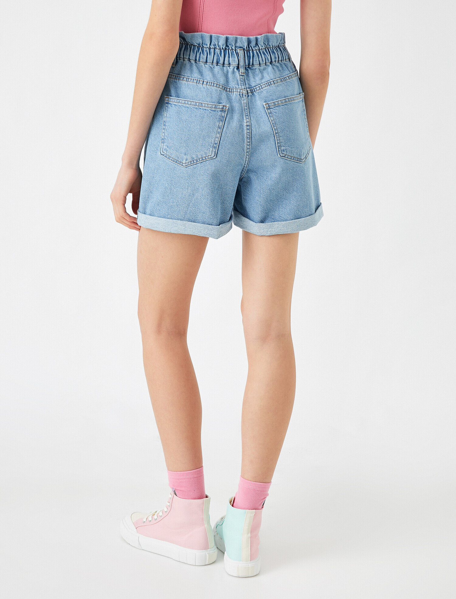   Yüksek Bel Kot Şort