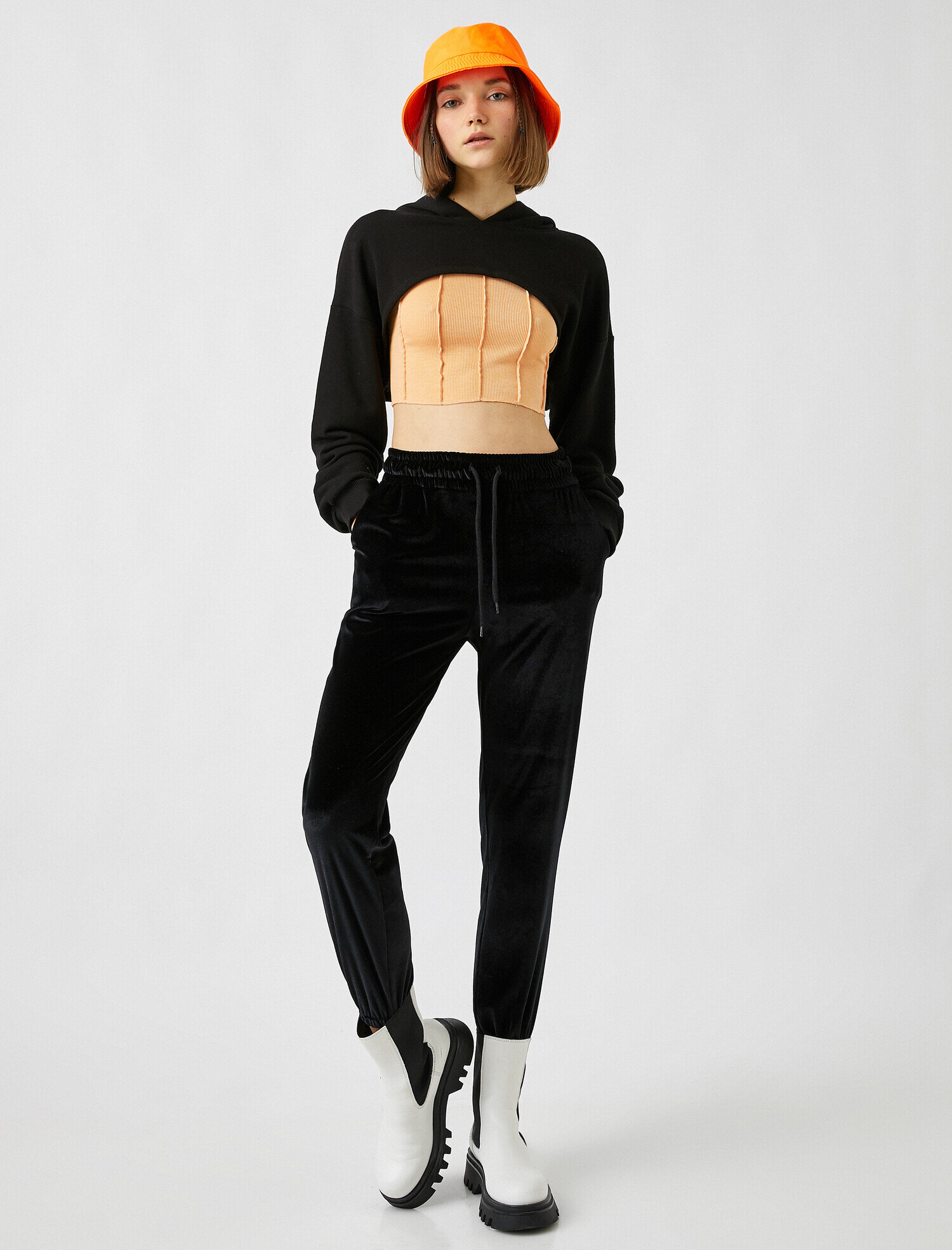   Kadife Eşofman Altı Beli Lastikli