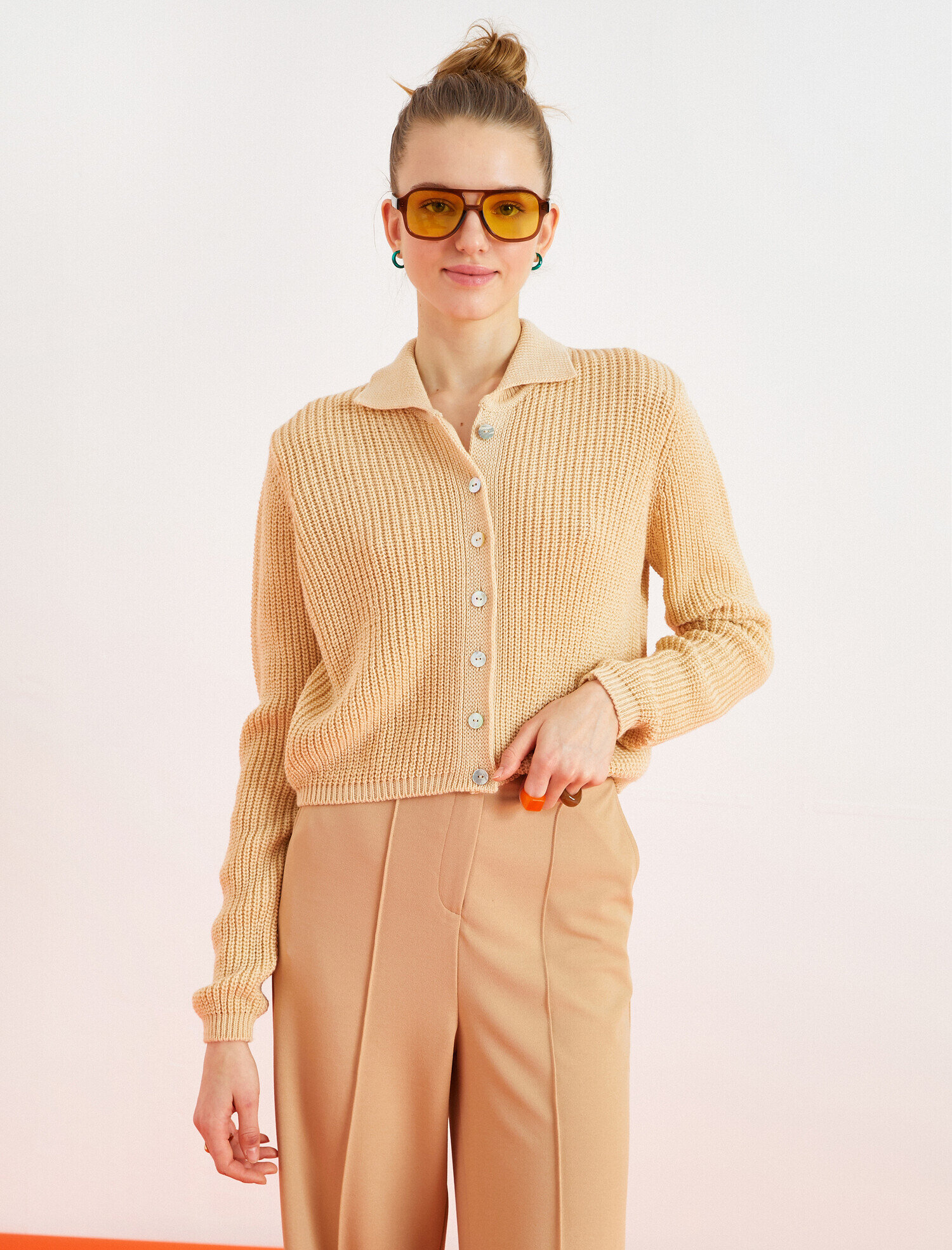   Düğmeli Triko Hırka