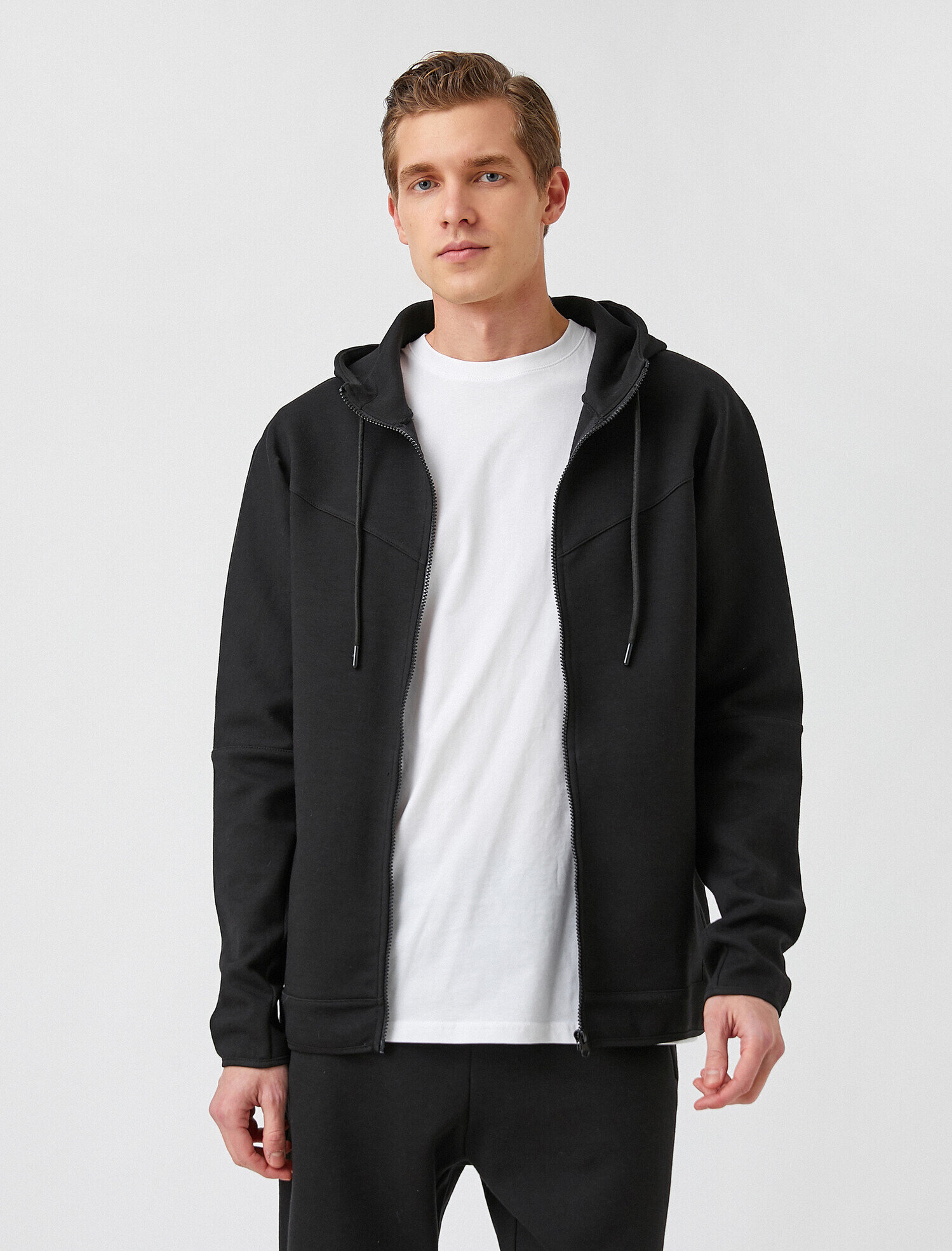   Pamuklu Kapüşonlu Fermuarlı Sweatshirt