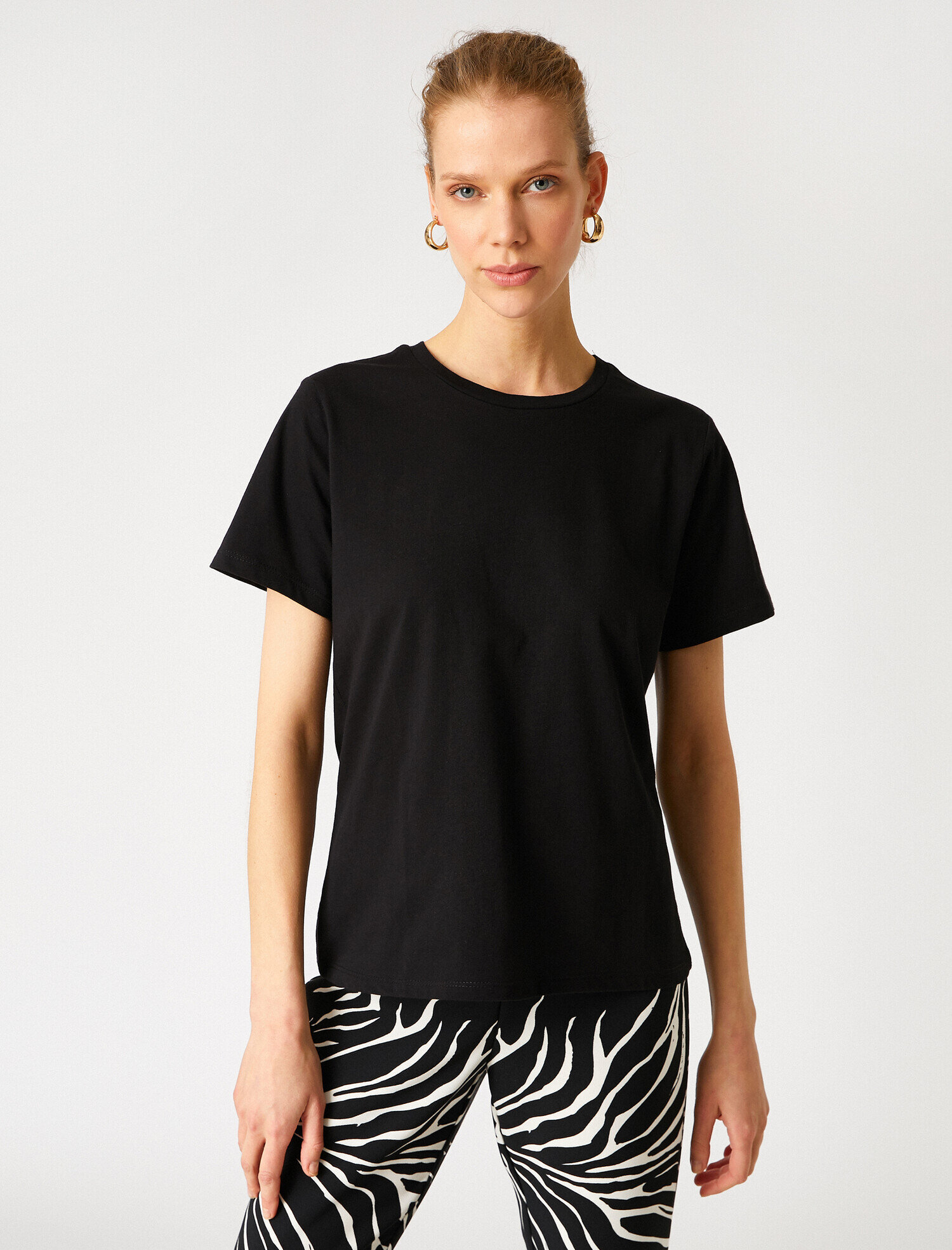   Bisiklet Yaka Kısa Kollu Pamuklu Basic Tişört