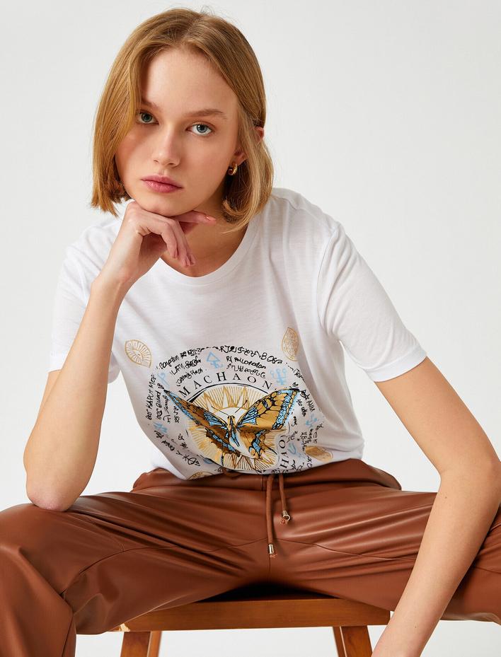  Baskılı Basic Tişört