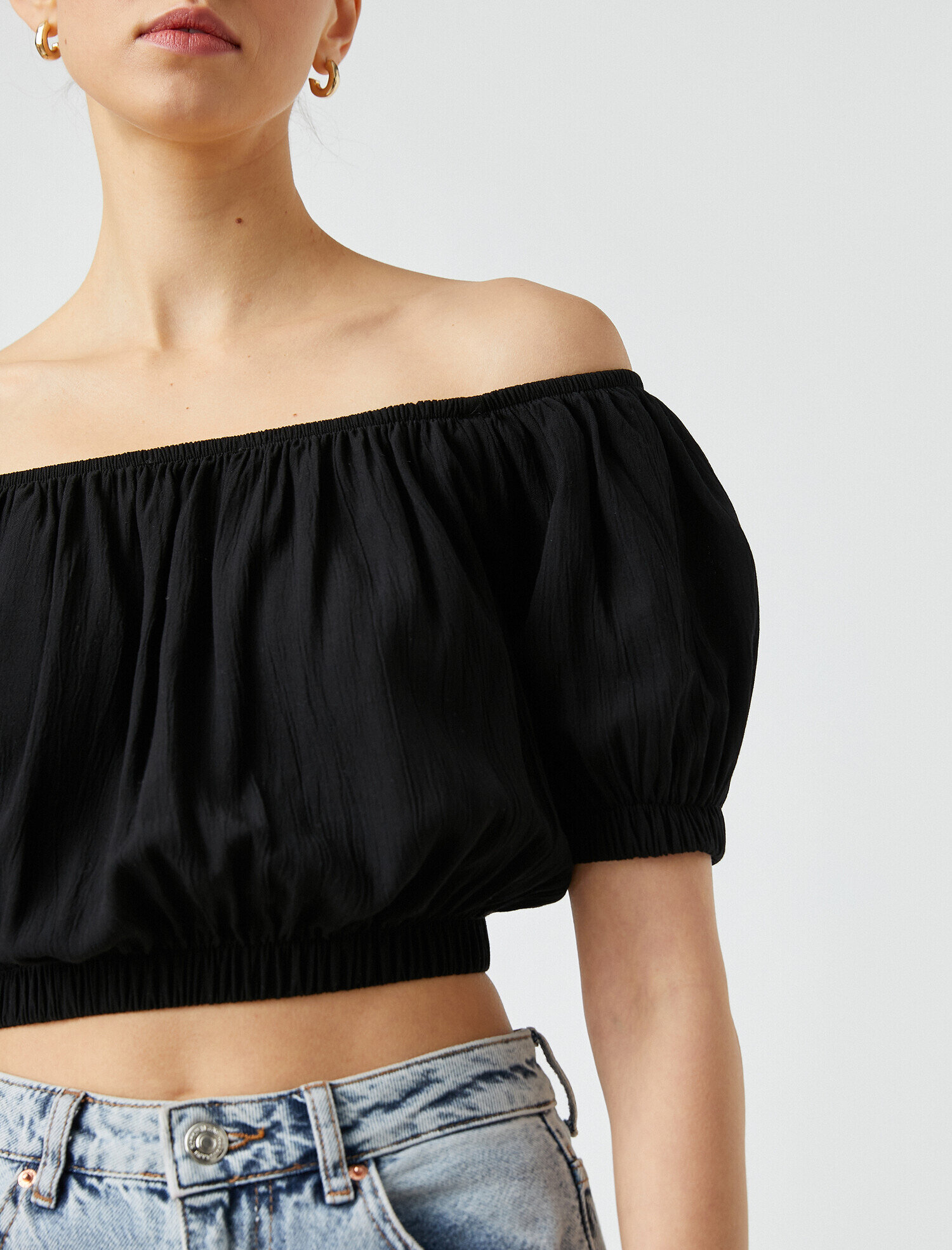   Kısa Kollu Crop Bluz