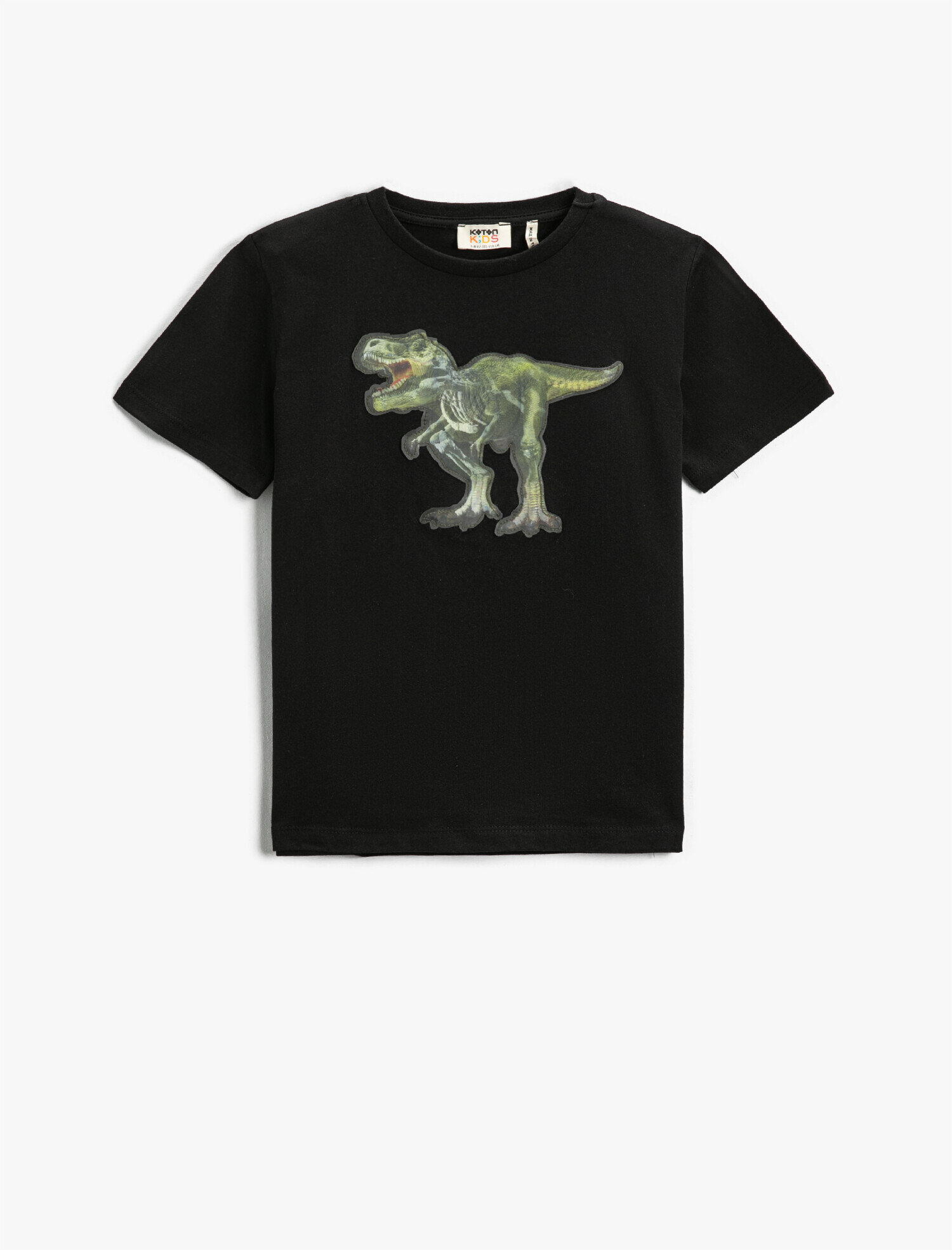  Erkek Çocuk Dinozor Hologramlı Kısa Kollu Tişört Pamuklu