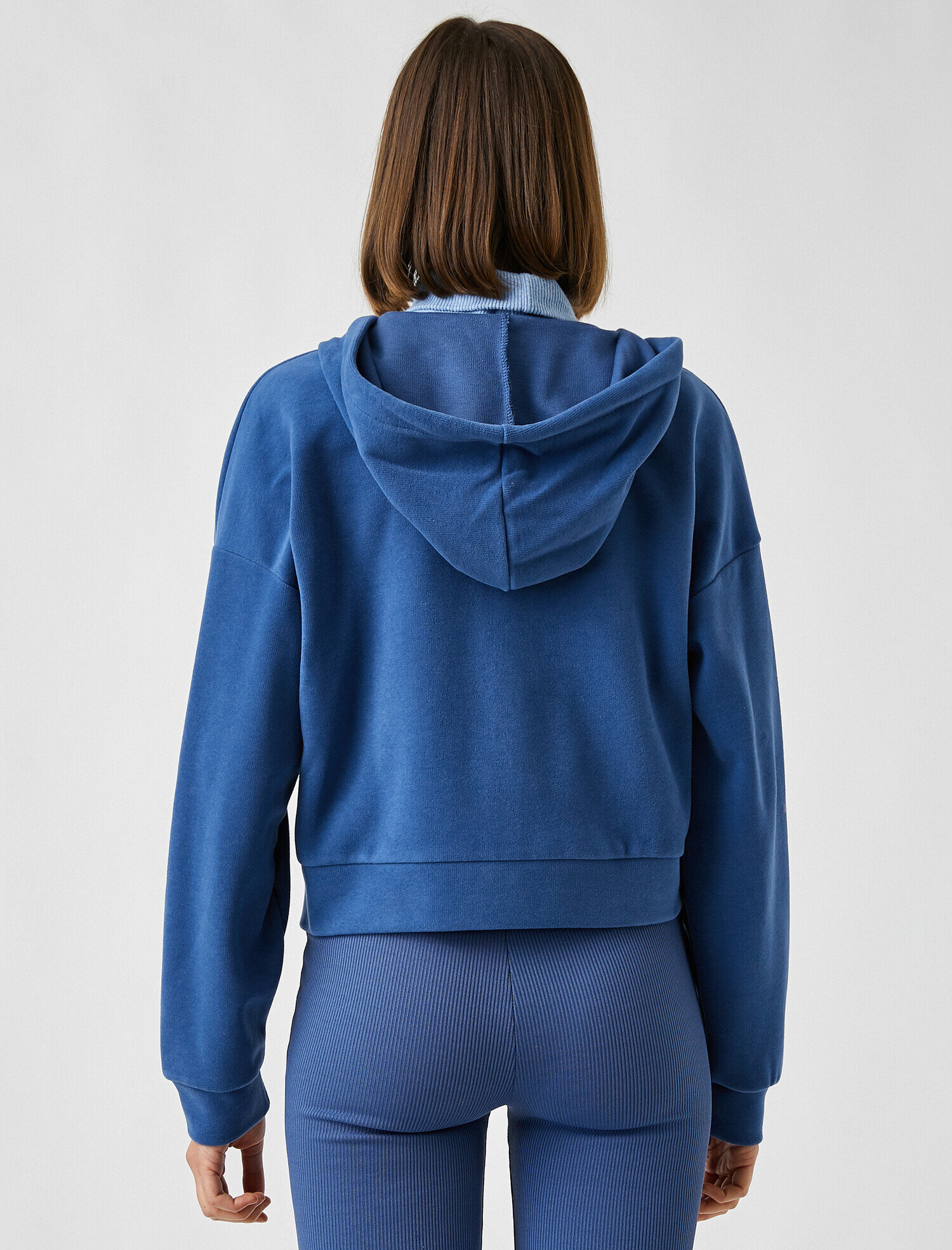   Fermuarlı Kapüşonlu Cepli Sweatshirt