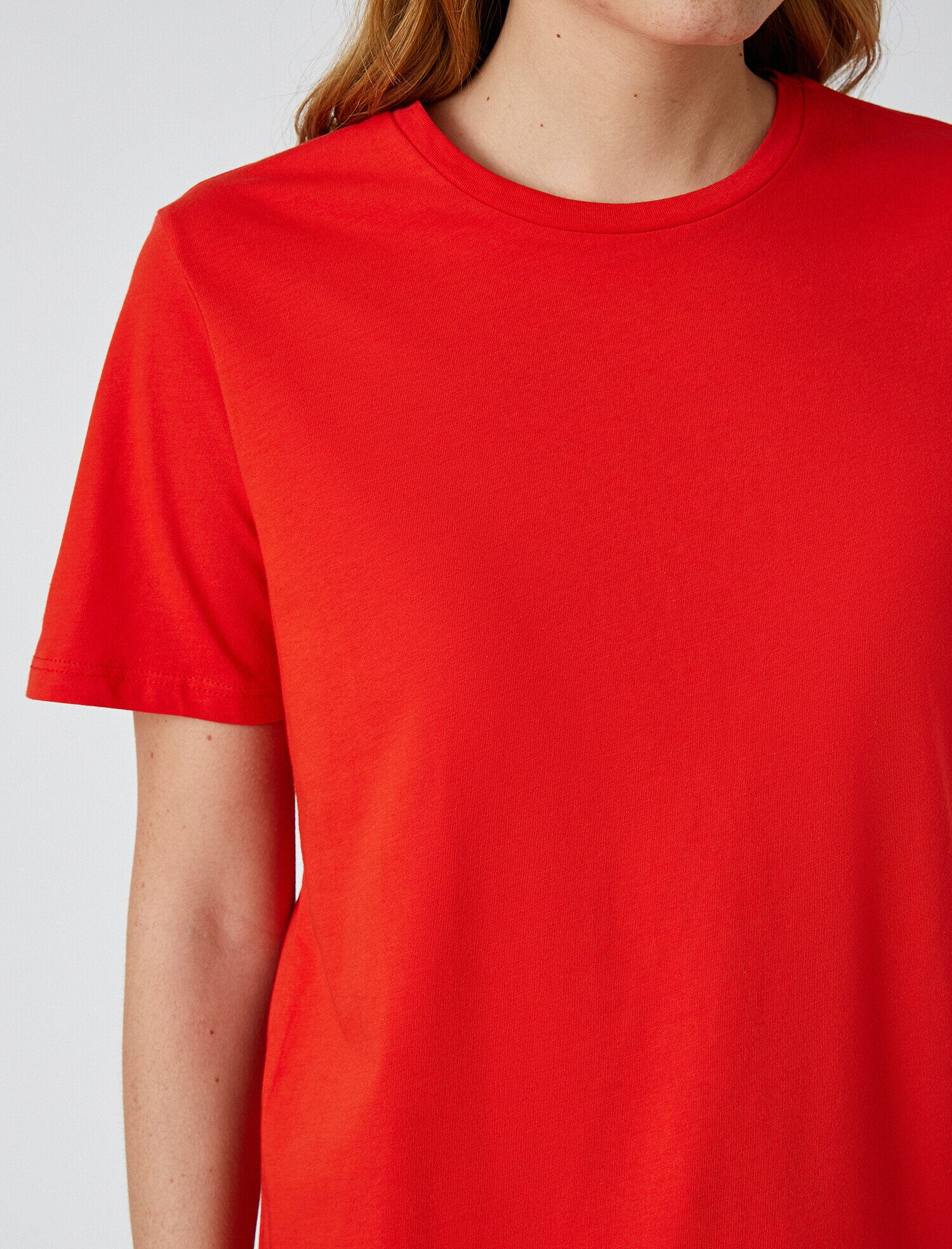   Bisiklet Yaka Kısa Kollu Pamuklu Basic Tişört