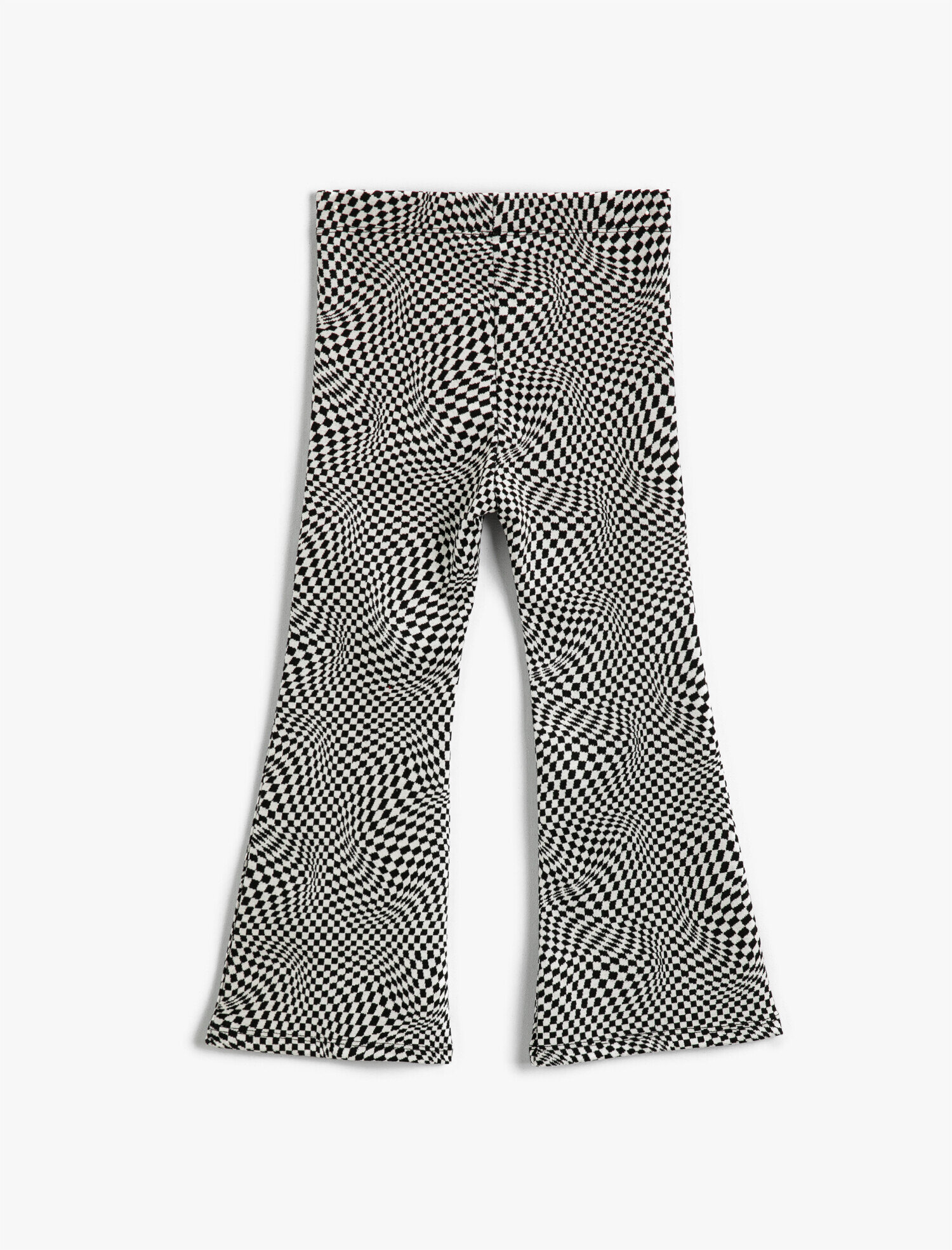  Kız Çocuk İspanyol Paça Pantolon Dama Desenli
