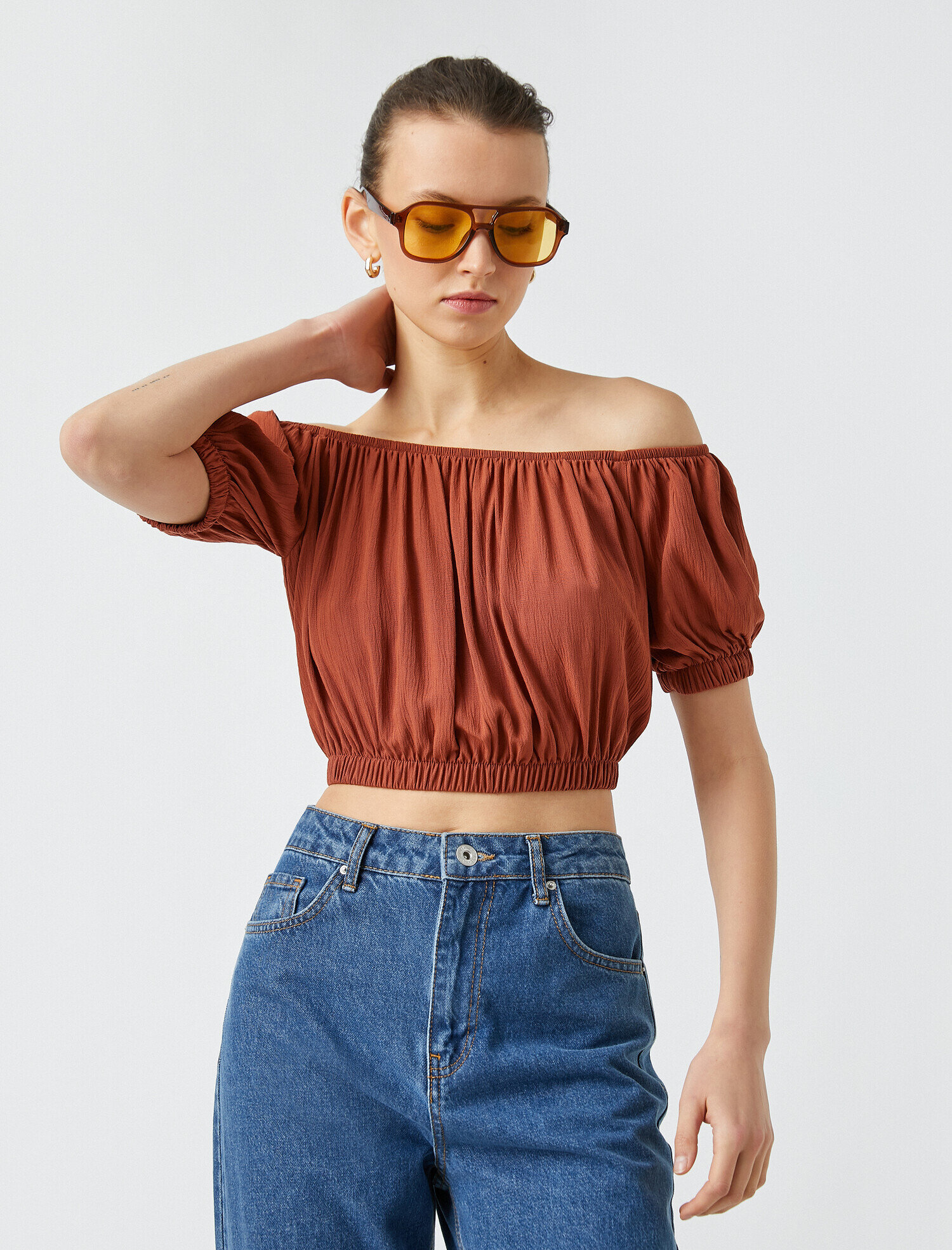   Kısa Kollu Crop Bluz