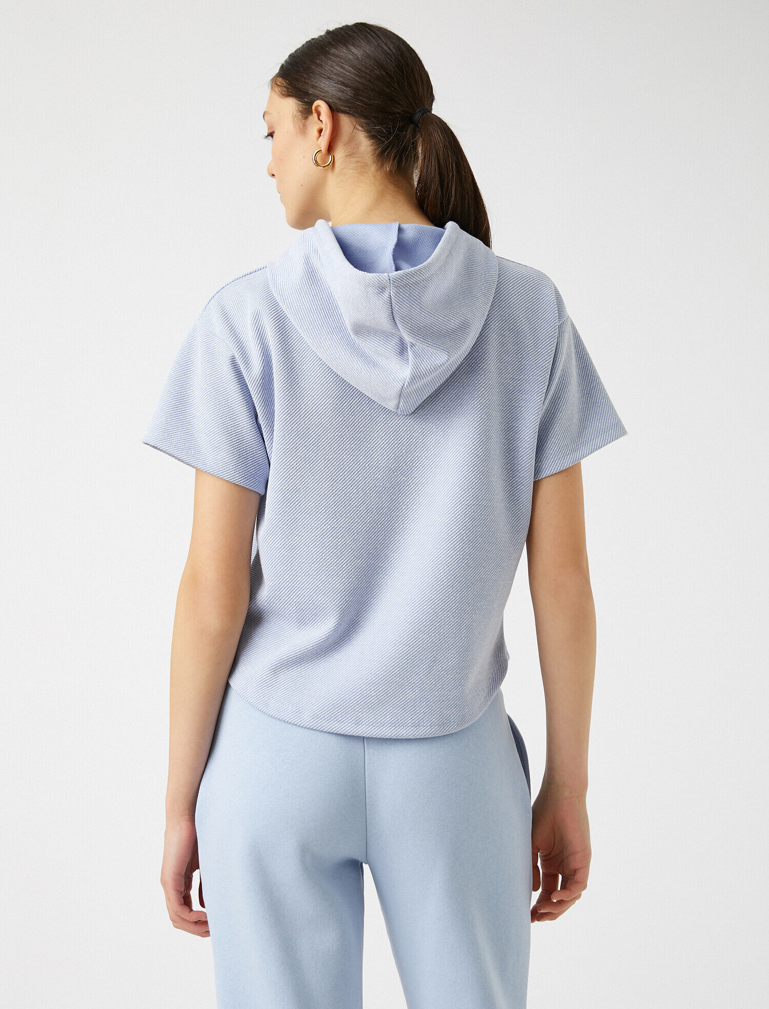   Kapüşonlu Kısa Kollu Tişört