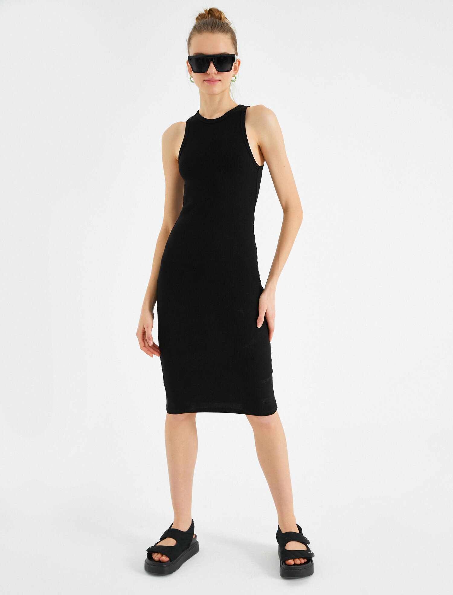 Halter Yaka Midi Elbise