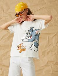 Tom&Jerry Lisanslı Baskılı Kısa Kollu Tişört