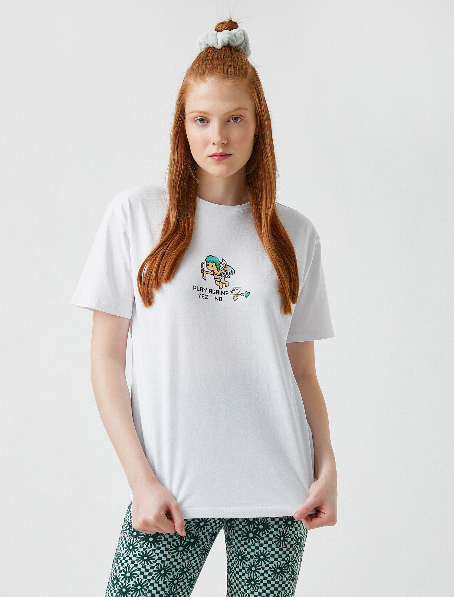   Baskılı Kısa Kollu Pamuklu Tişört