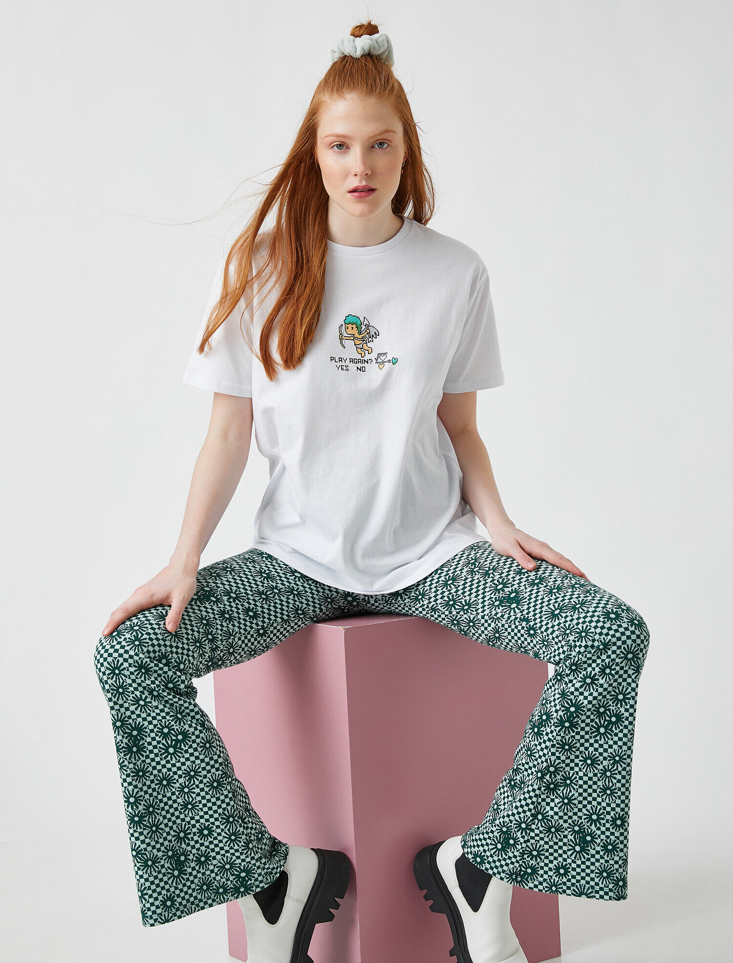   Baskılı Kısa Kollu Pamuklu Tişört