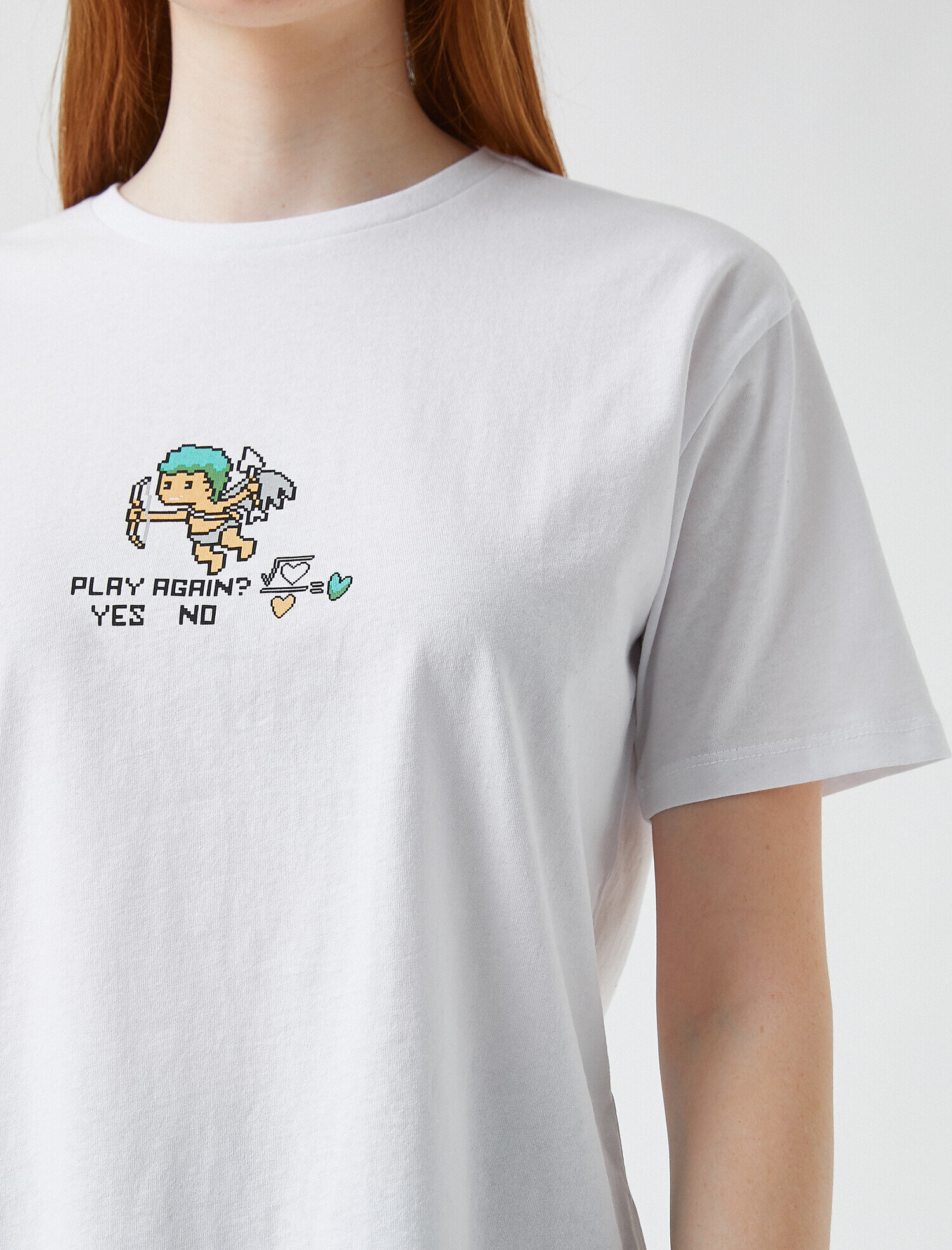   Baskılı Kısa Kollu Pamuklu Tişört