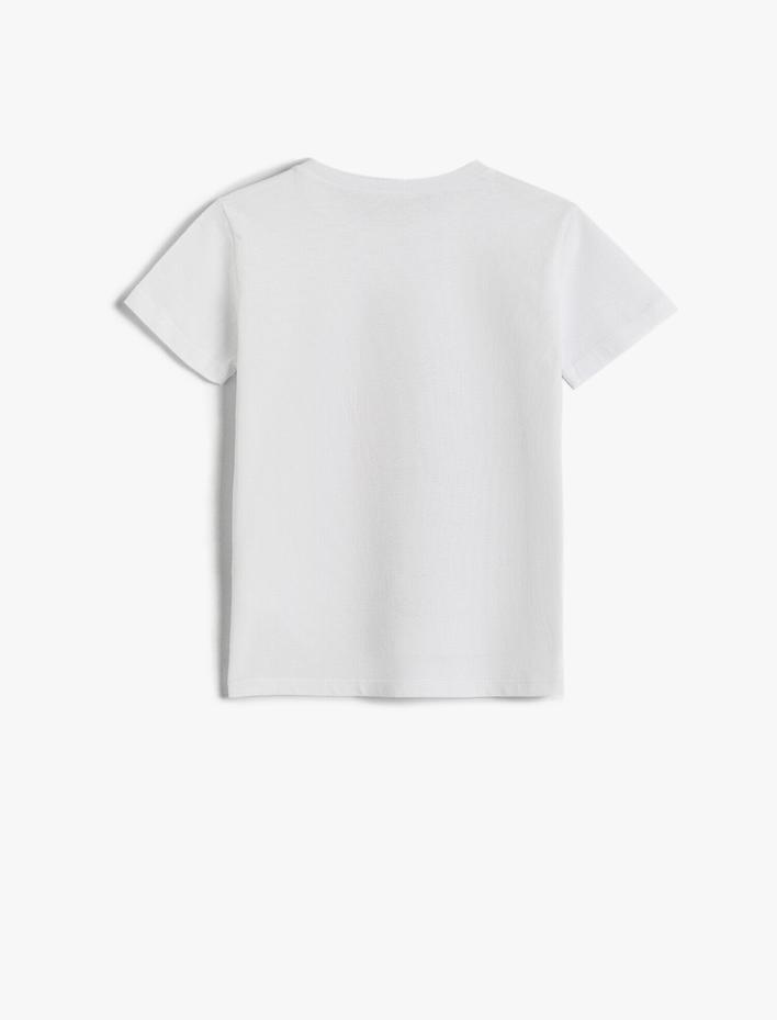 Erkek Çocuk Futbol Baskılı Kısa Kollu Tişört Pamuklu