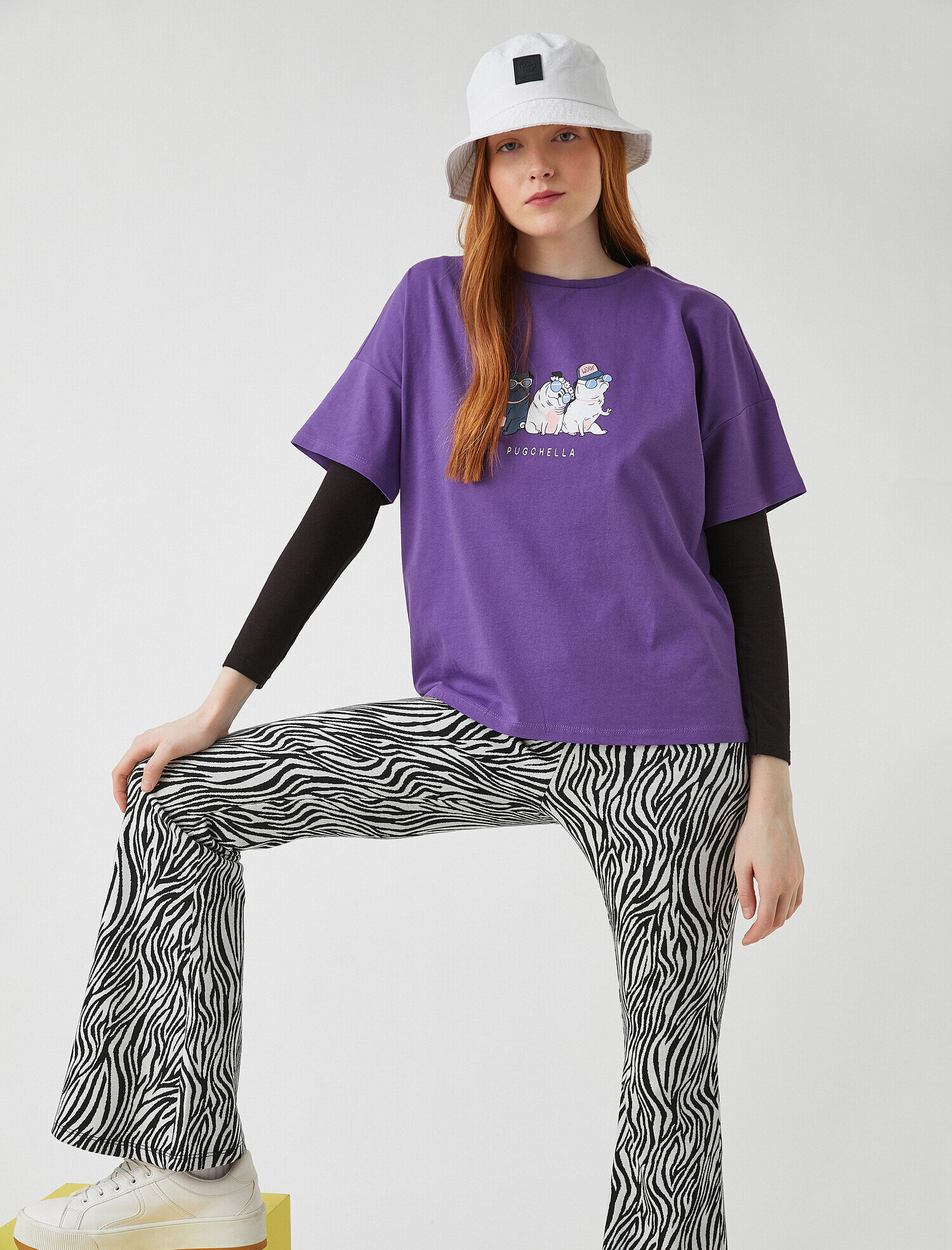   Baskılı Kısa Kollu Pamuklu Tişört