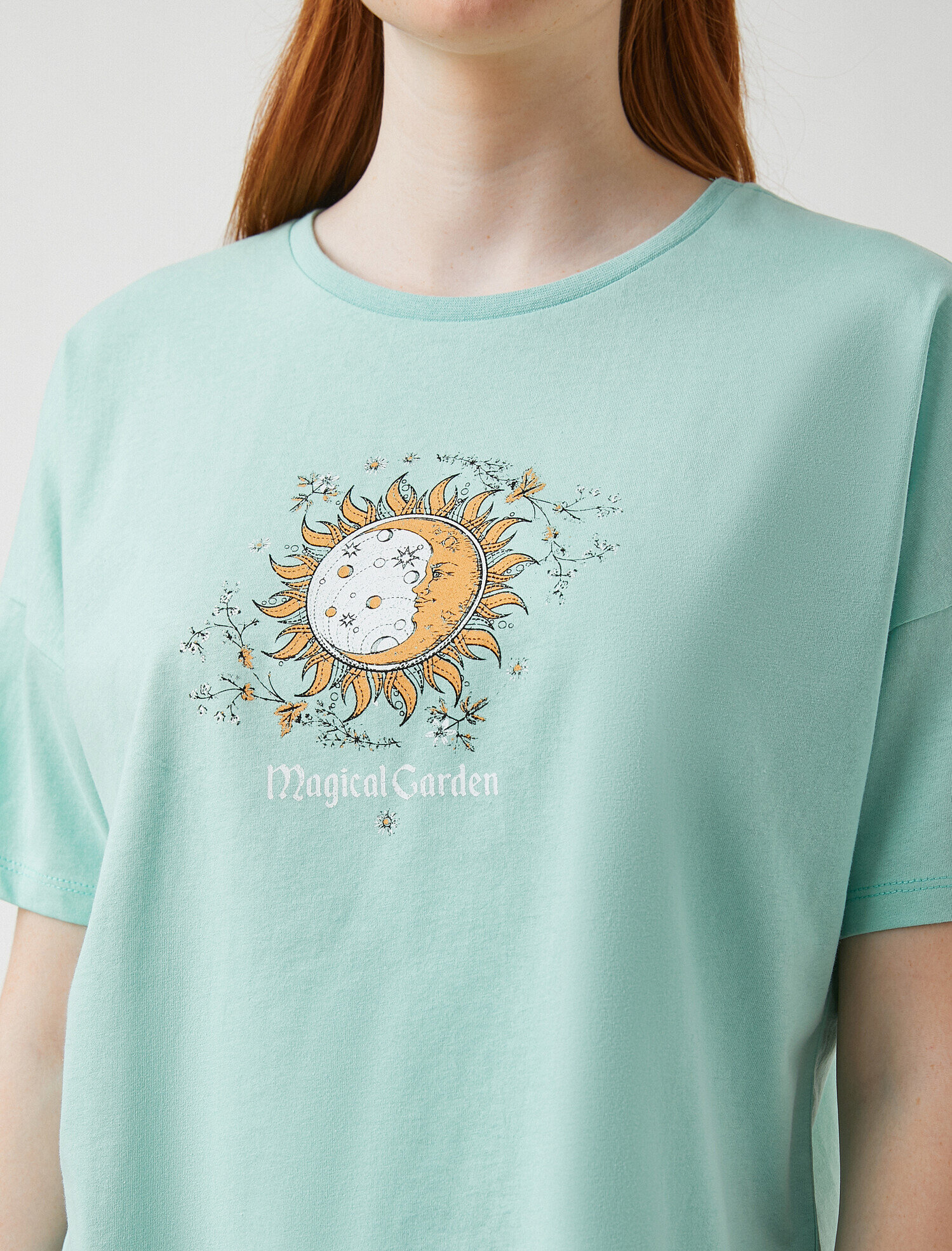   Baskılı Kısa Kollu Pamuklu Tişört