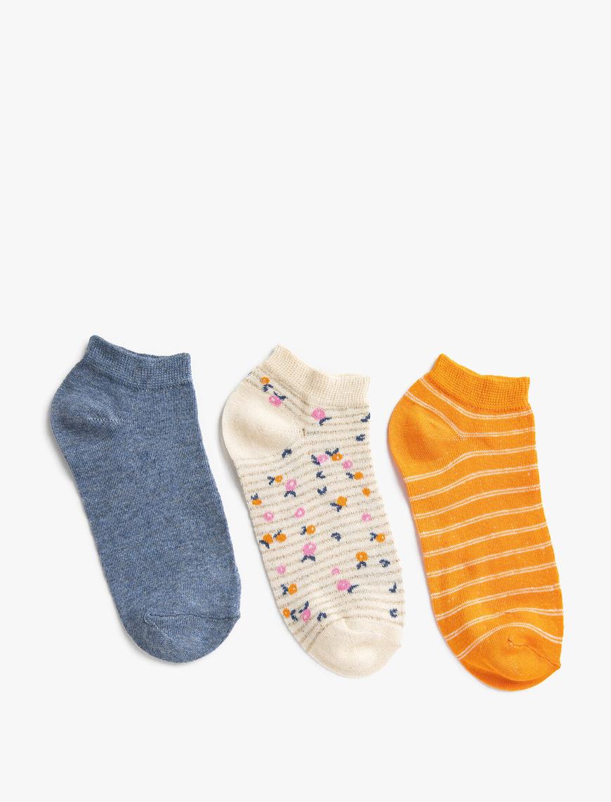  Kadın 3'lü Desenli Çorap Seti