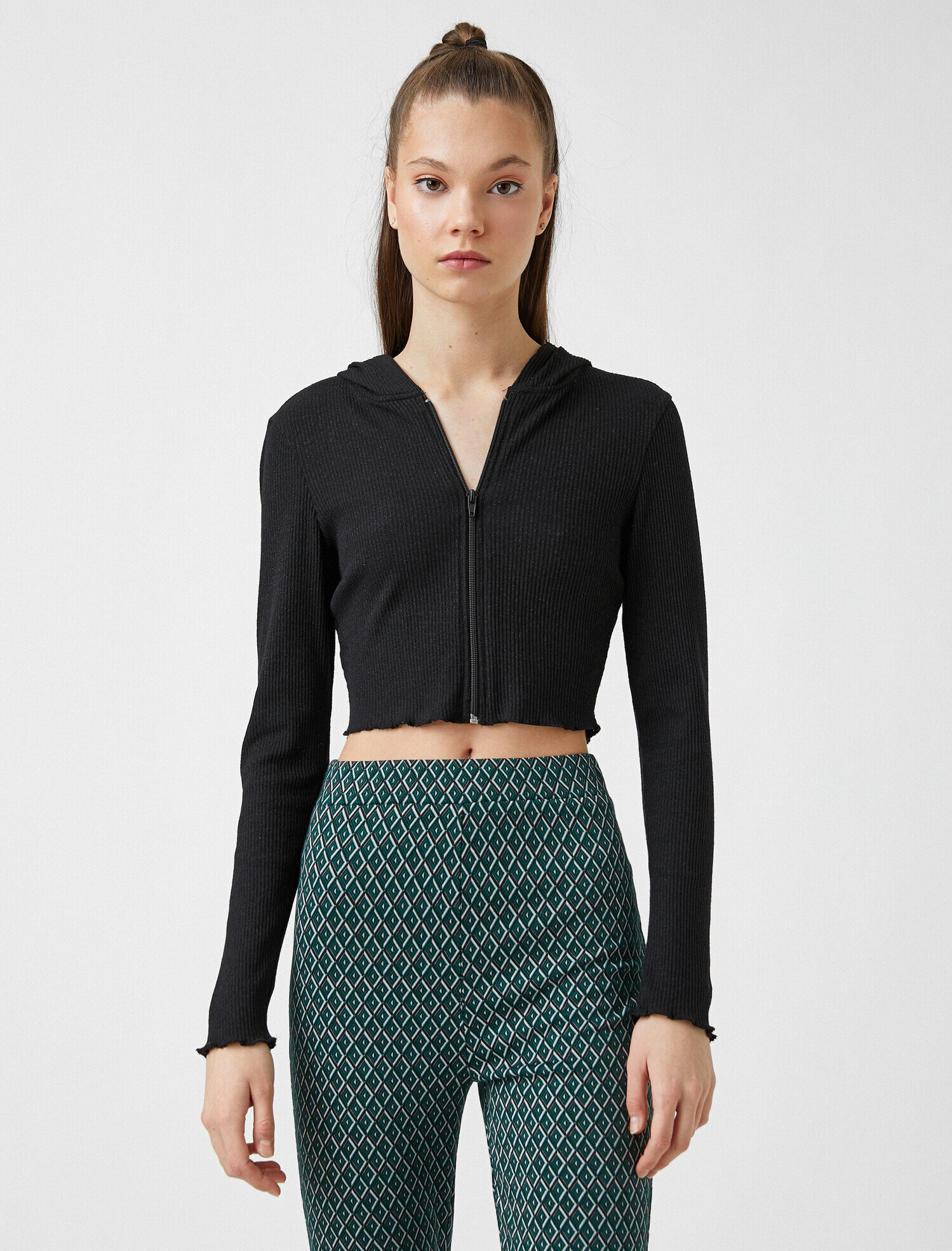   Fermuarlı Fitilli Hırka