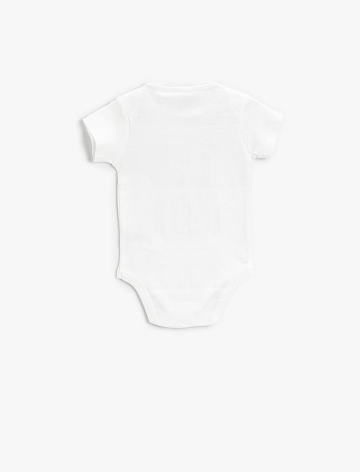 Erkek Bebek Baskılı Kısa Kollu Çıtçıtlı Body Pamuklu