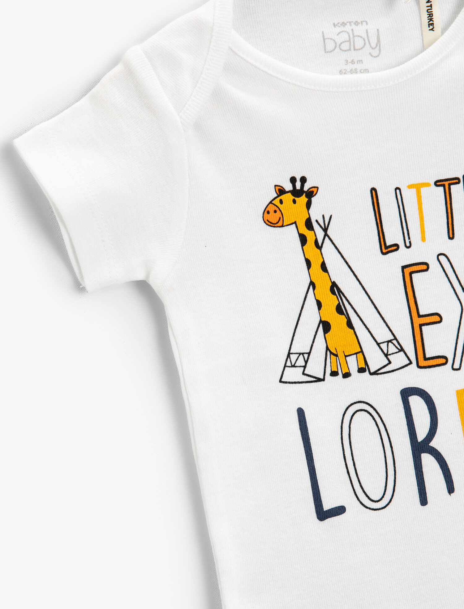  Erkek Bebek Baskılı Kısa Kollu Çıtçıtlı Body Pamuklu