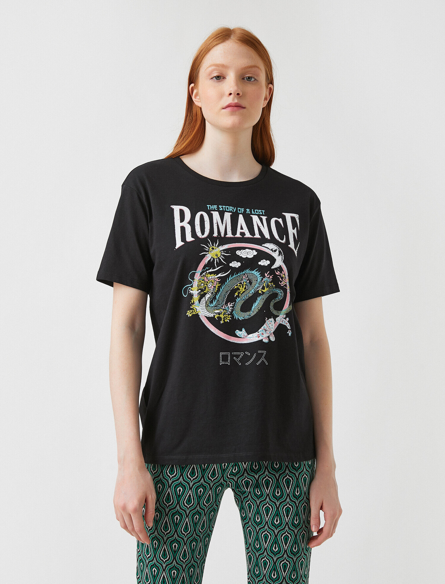   Baskılı Kısa Kollu Pamuklu Tişört