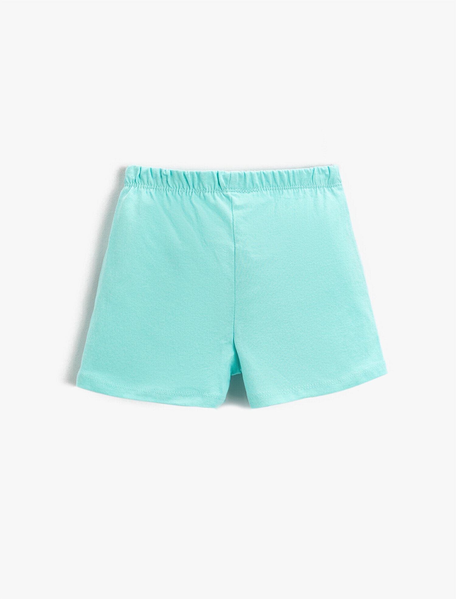  Kız Çocuk Şort Pamuklu Beli Bağcıklı Flamingo Baskılı