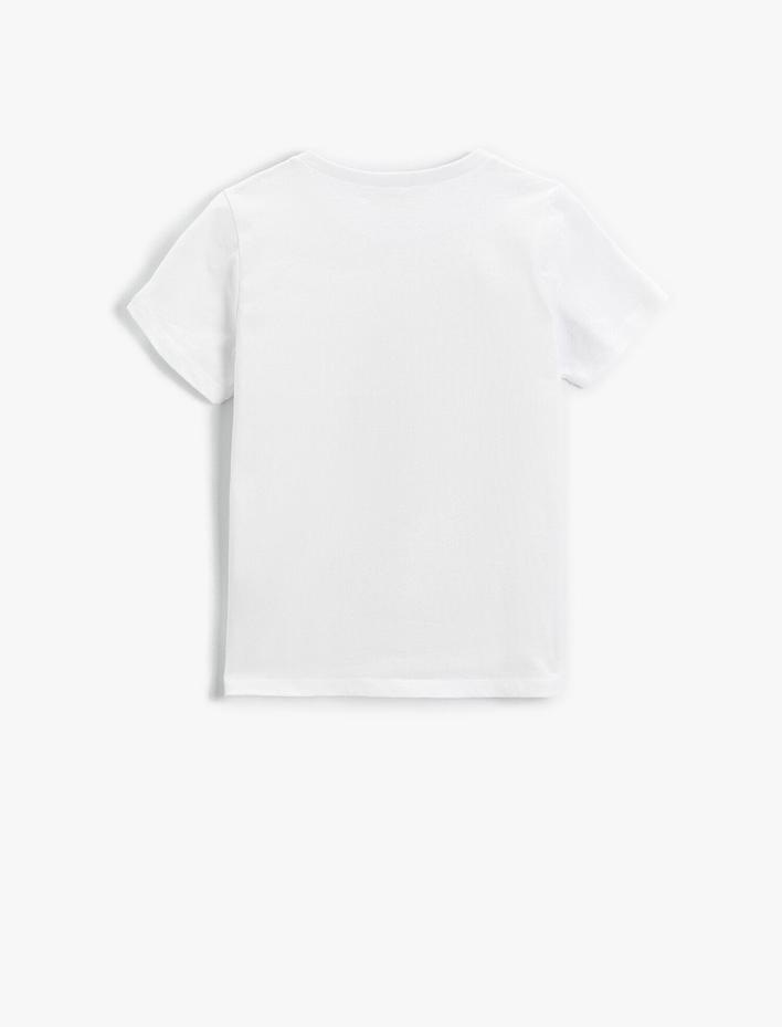 Erkek Çocuk Robot Baskılı Kısa Kollu Tişört Pamuklu