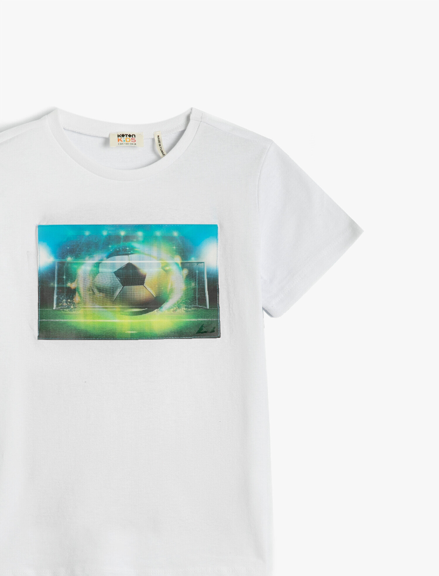  Erkek Çocuk Futbol Hologramlı Kısa Kollu Tişört Pamuklu