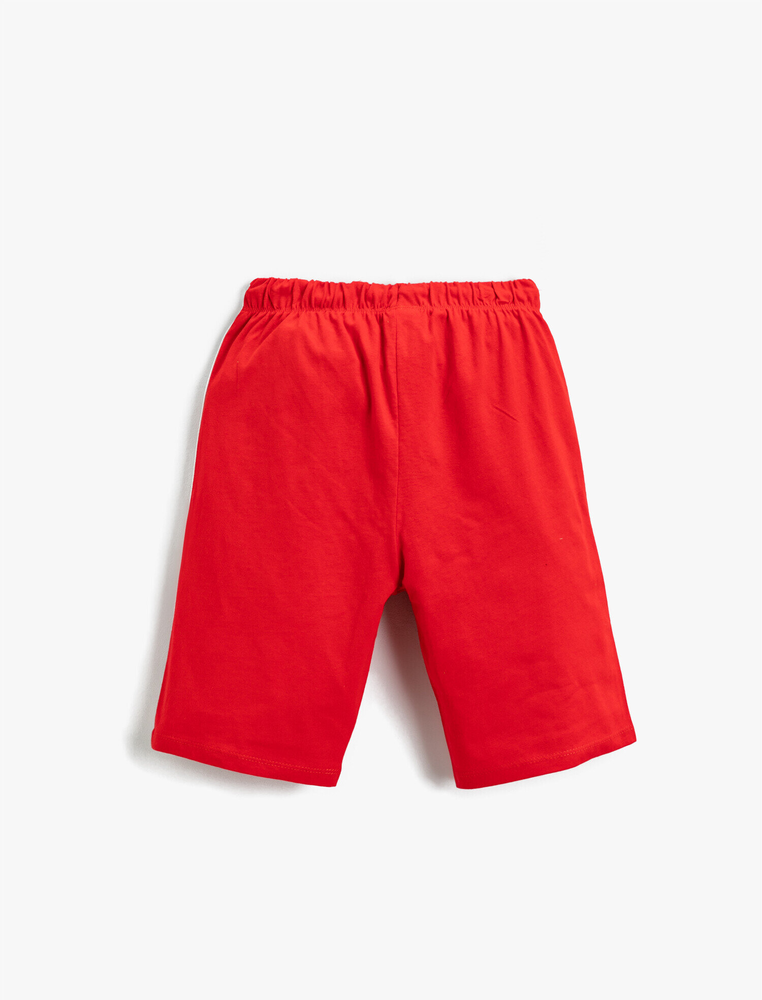  Erkek Çocuk Basic Çizgili Şort Pamuklu Beli Bağcıklı