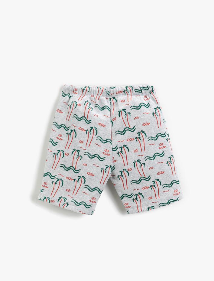 Erkek Çocuk Yaz Temalı Baskılı Şort Beli Bağcıklı