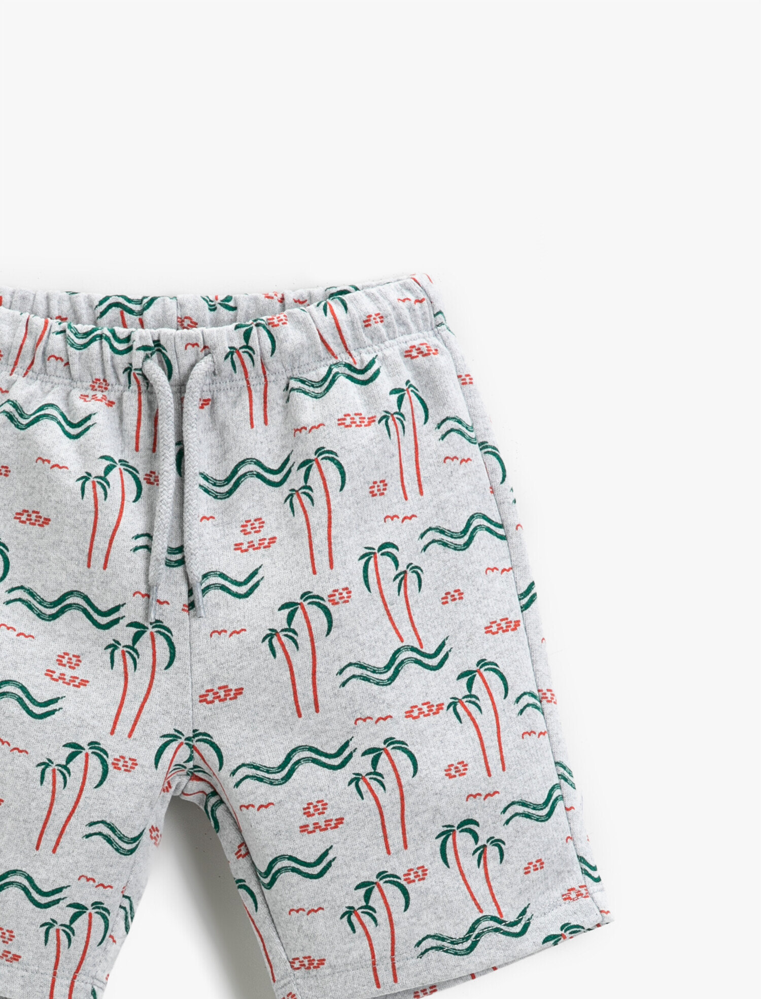  Erkek Çocuk Yaz Temalı Baskılı Şort Beli Bağcıklı