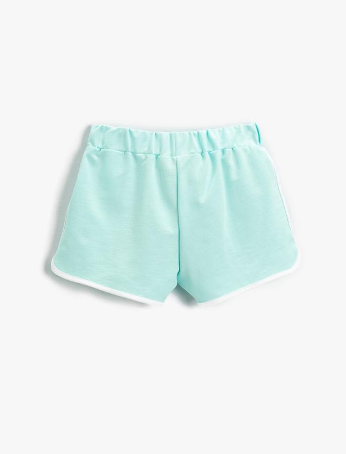 Kız Çocuk Fiyonklu Şeritli Şort Pamuklu