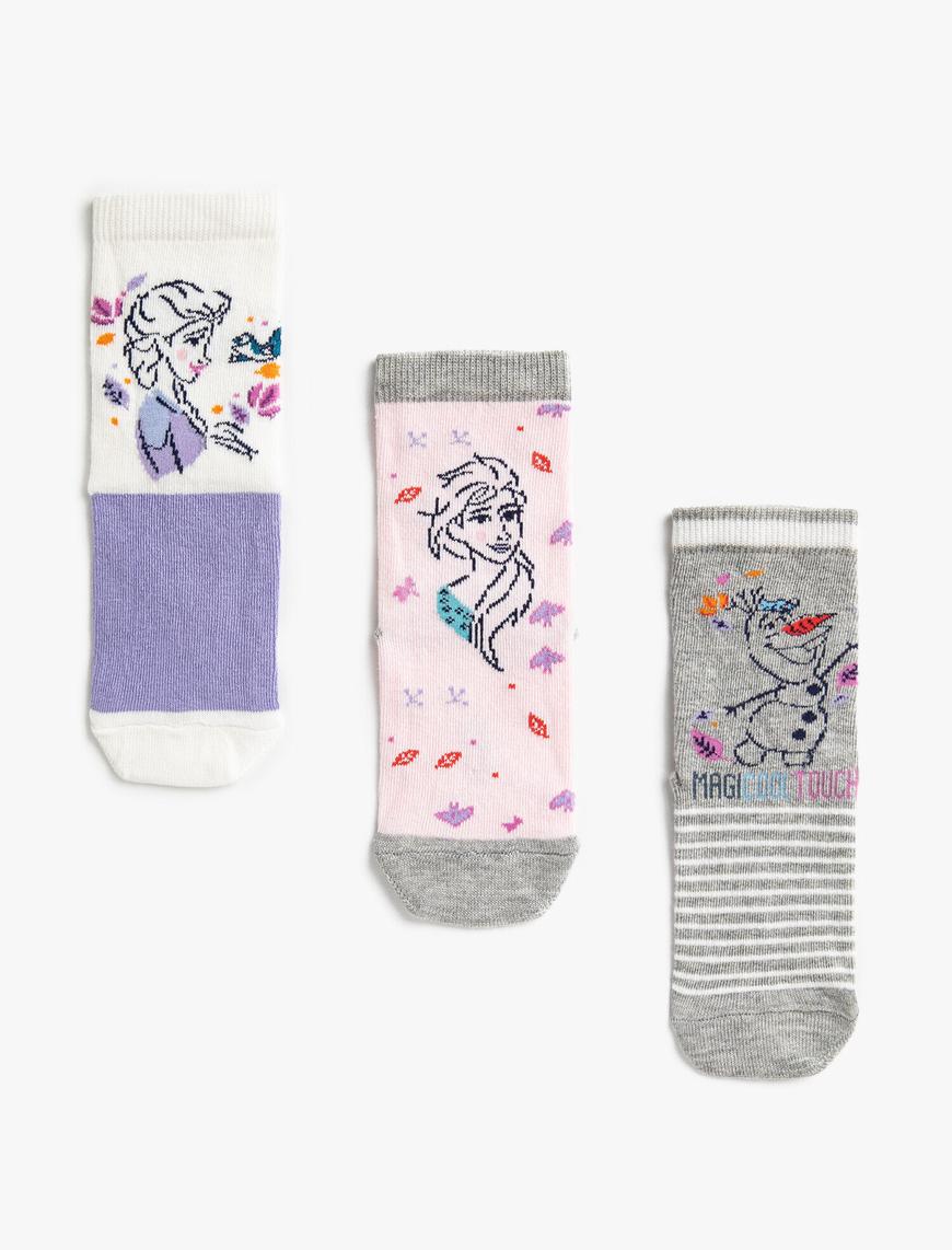  Kız Çocuk Disney Lisanslı Baskılı Çoklu Soket Çorap Seti