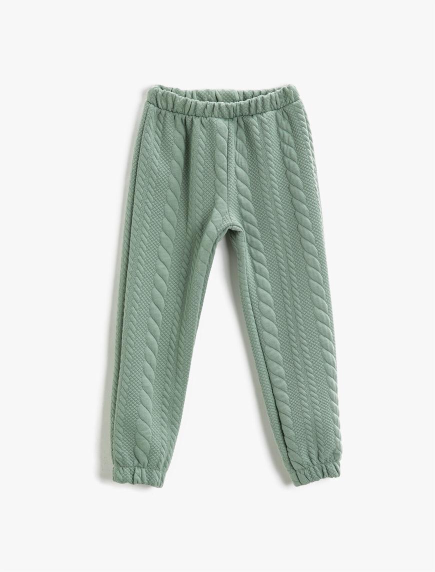  Kız Çocuk Basic Eşofman Altı Jogger Dokulu