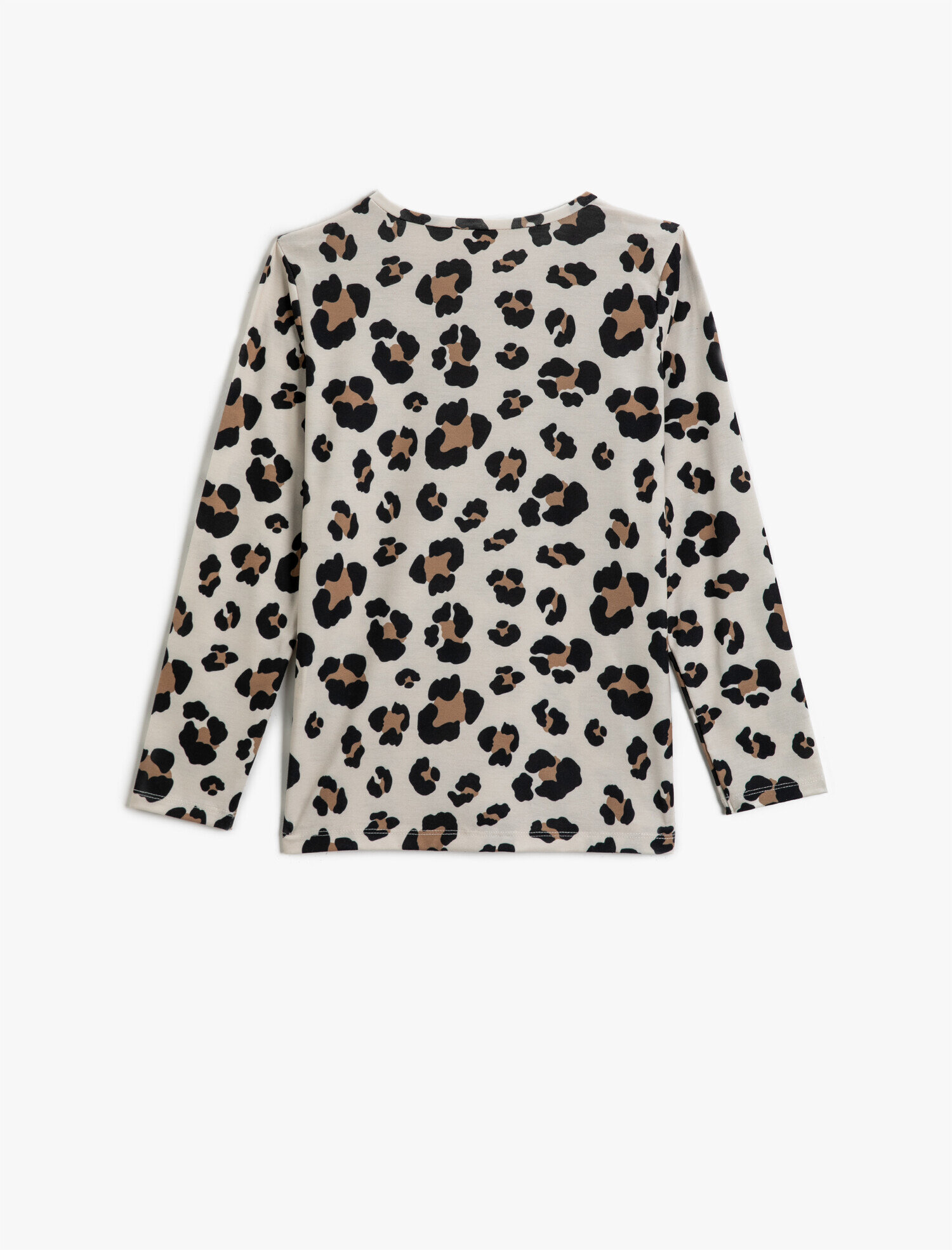  Kız Çocuk Leopar Desenli Uzun Kollu Tişört