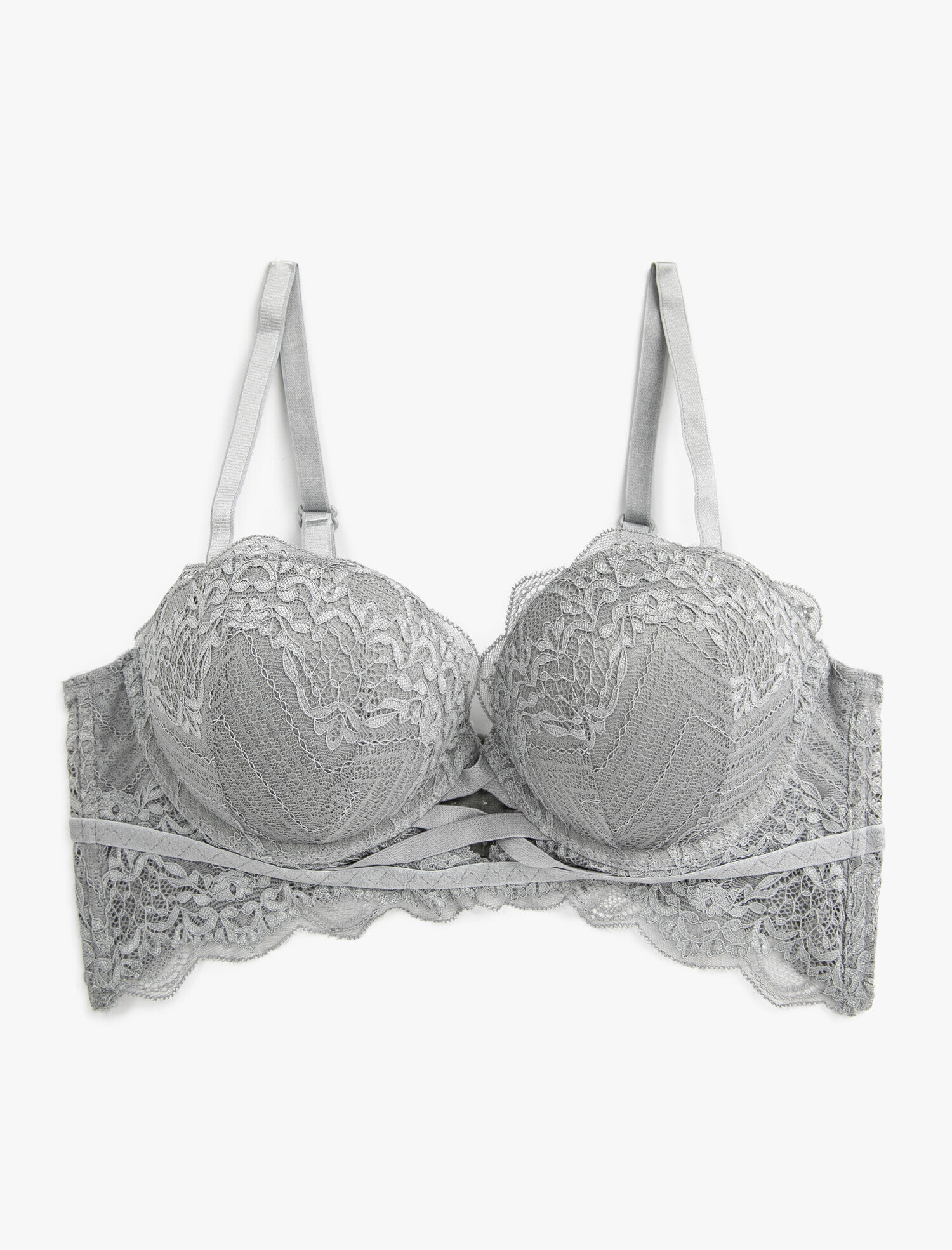  Dantelli Destekli Sütyen Ekstra Dolgulu Balenli Kaplı