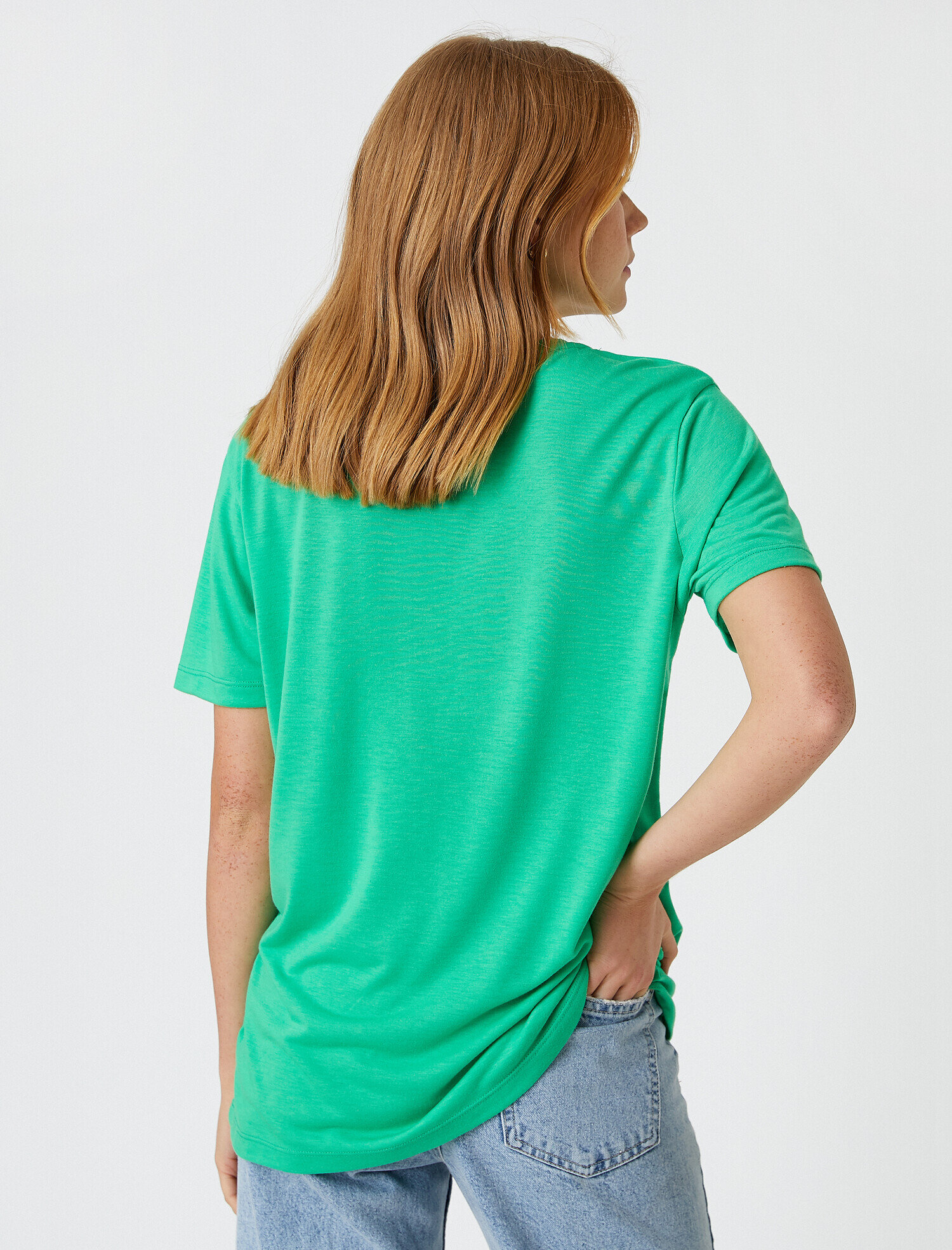   Bisiklet Yaka Kısa Kollu Baskılı Tişört