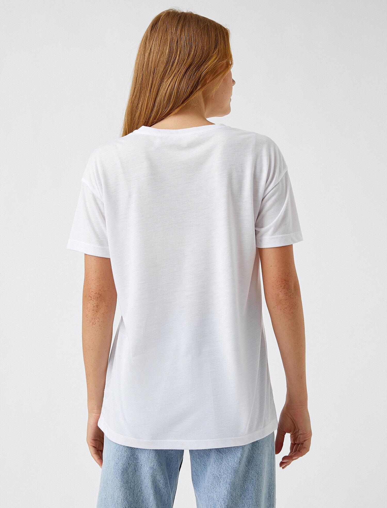   Bisiklet Yaka Baskılı Tişört