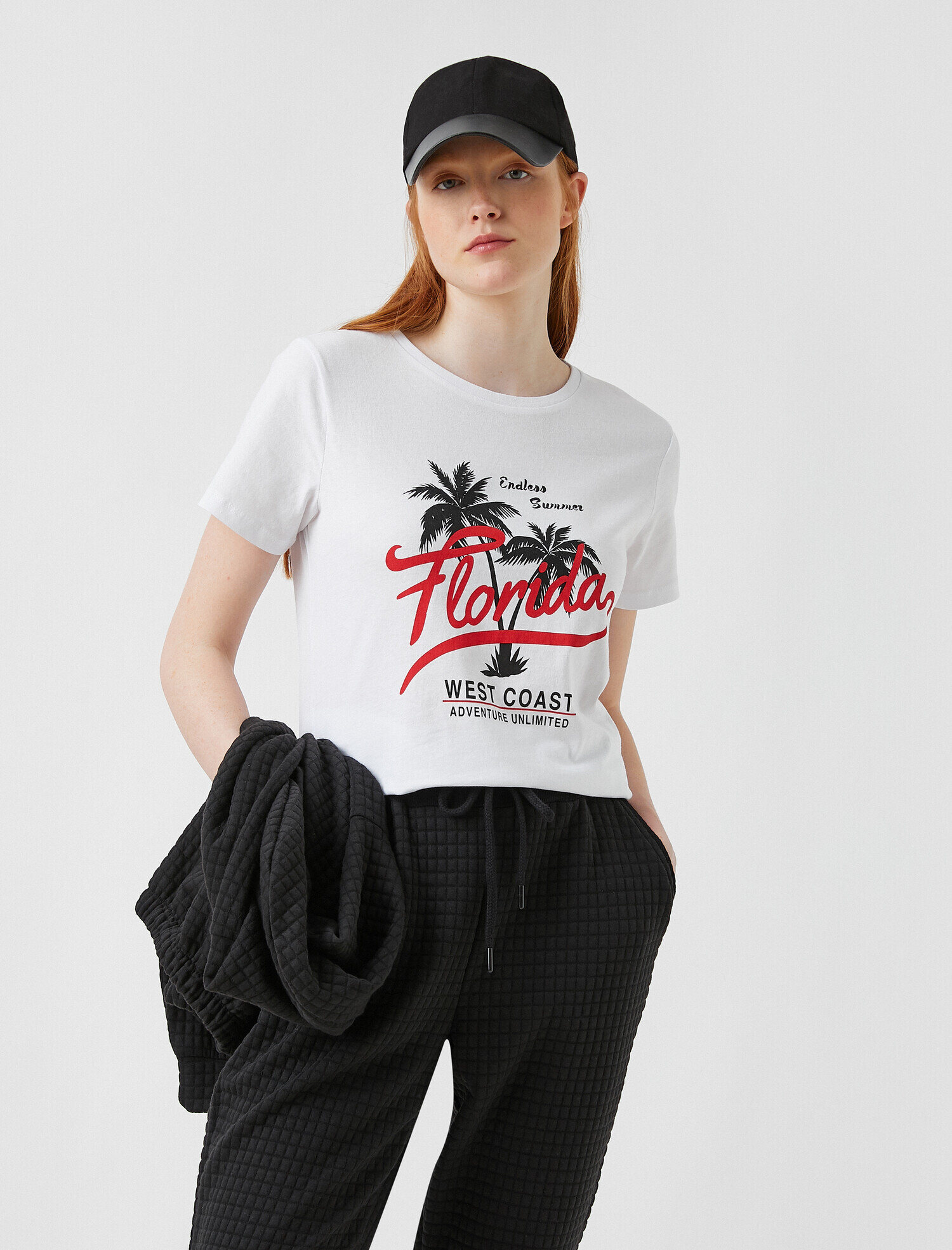   Baskılı Kısa Kollu Pamuklu Tişört