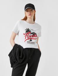 Baskılı Kısa Kollu Pamuklu Tişört