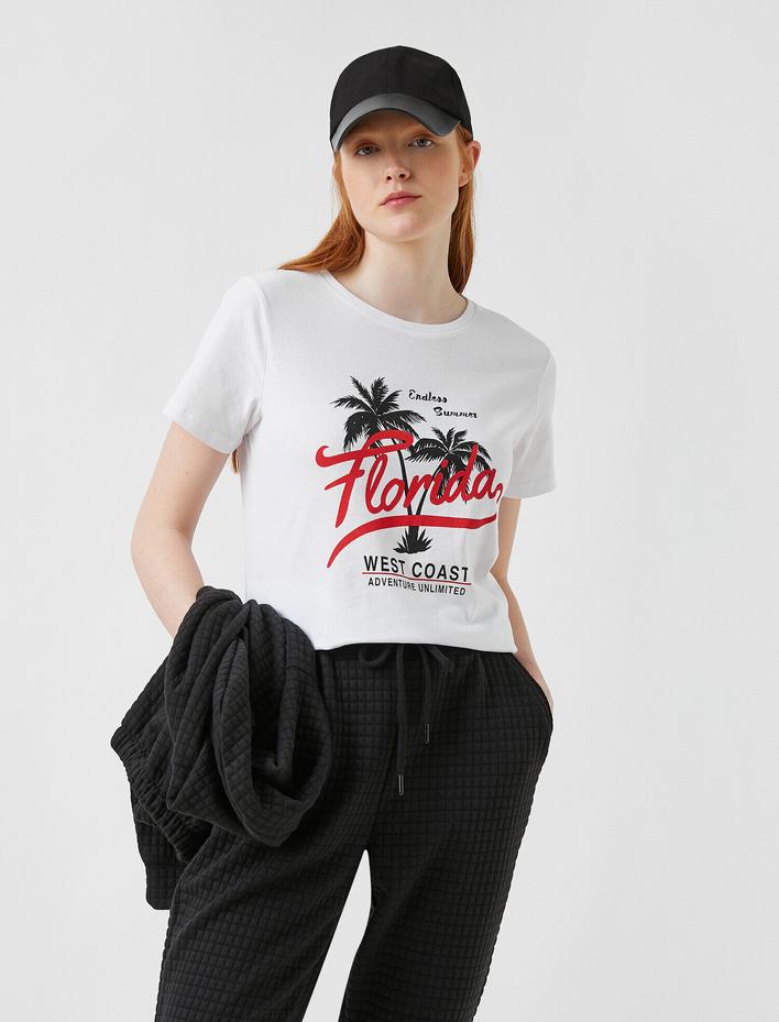  Baskılı Kısa Kollu Pamuklu Tişört