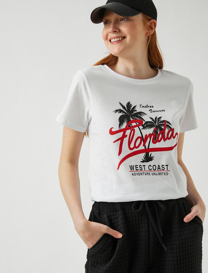  Baskılı Kısa Kollu Pamuklu Tişört