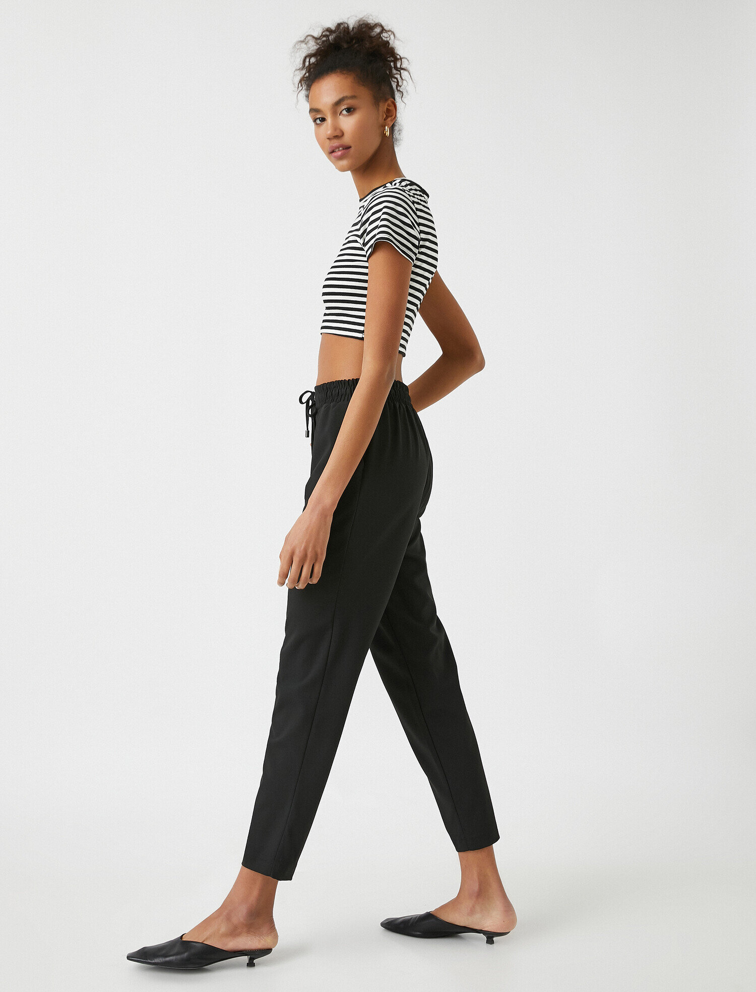   Beli Bağlamalı Yüksek Bel Pantolon