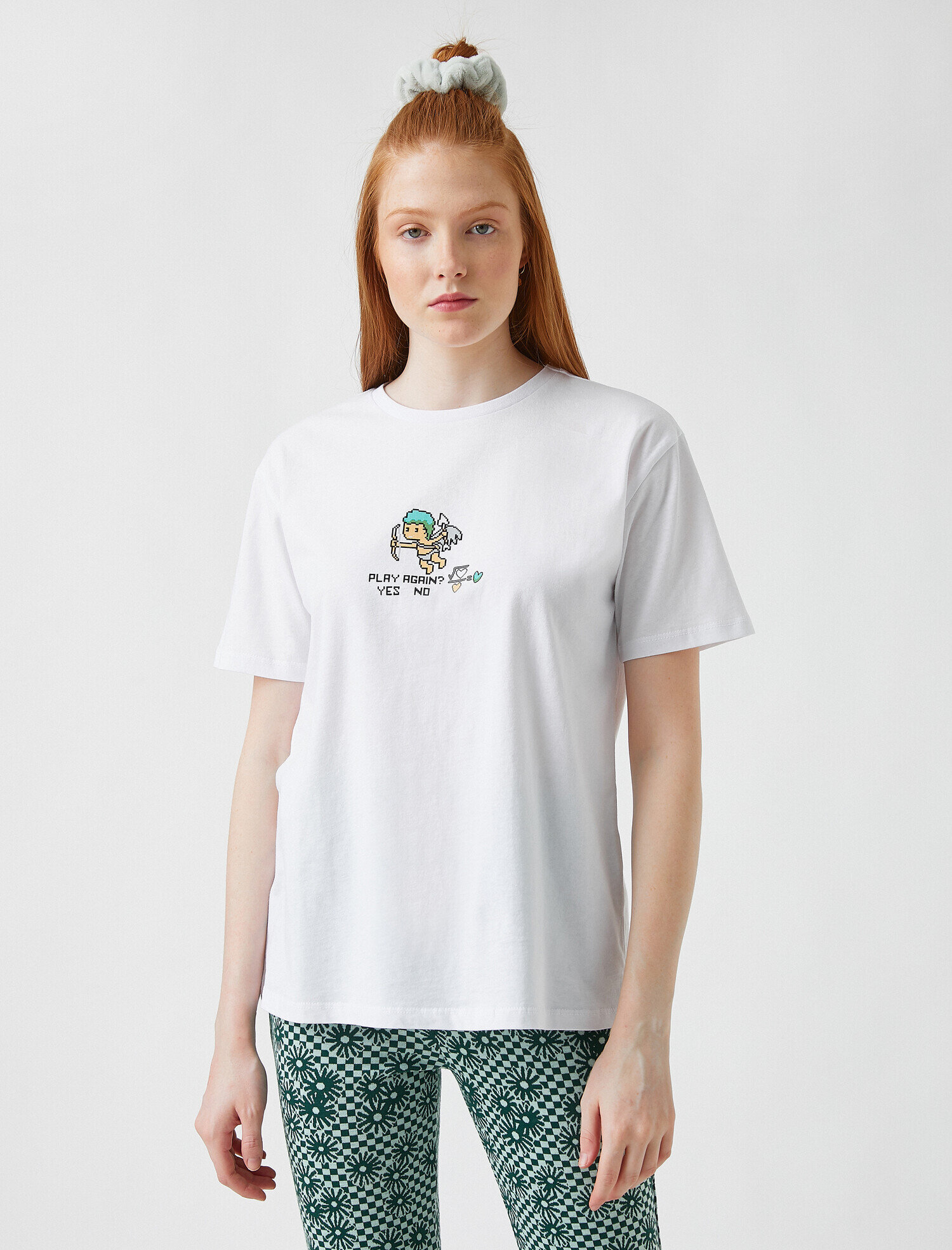   Baskılı Kısa Kollu Pamuklu Tişört