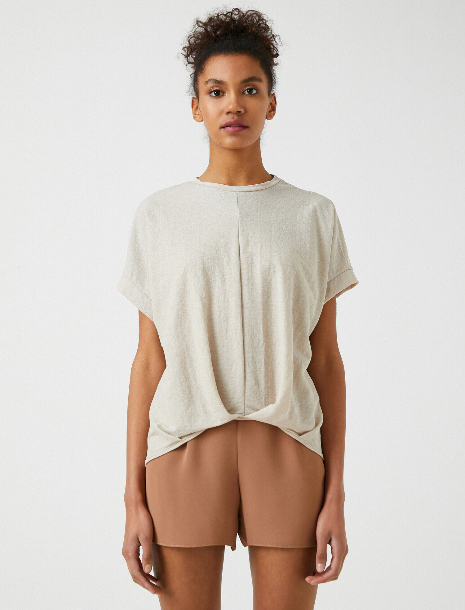   Kısa Kollu Tişört Bisiklet Yaka