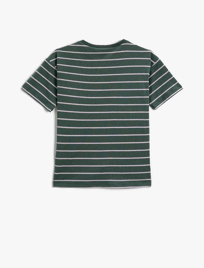 Erkek Çocuk Çizgili Kısa Kollu Tişört Pamuklu