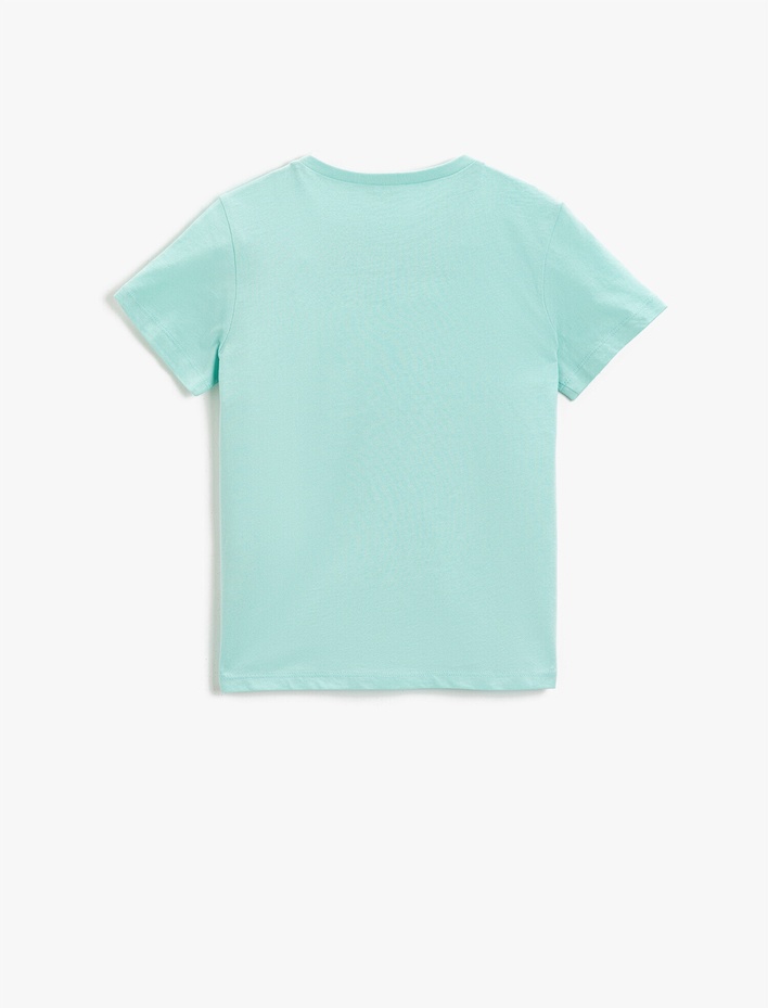 Erkek Çocuk Dinozor Baskılı Kısa Kollu Tişört Pamuklu Box Temalı