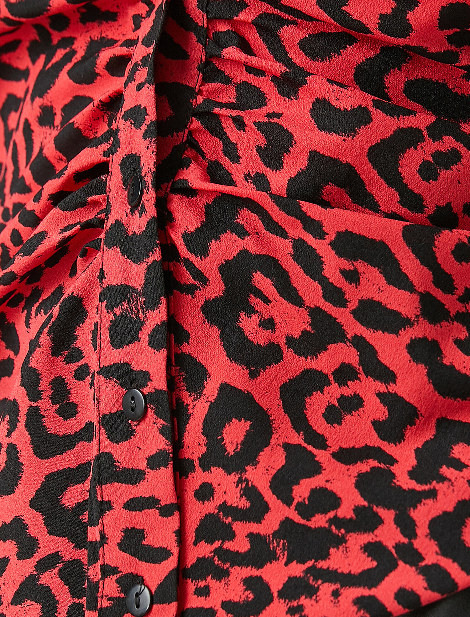   Uzun Kollu Leopar Desenli Gömlek